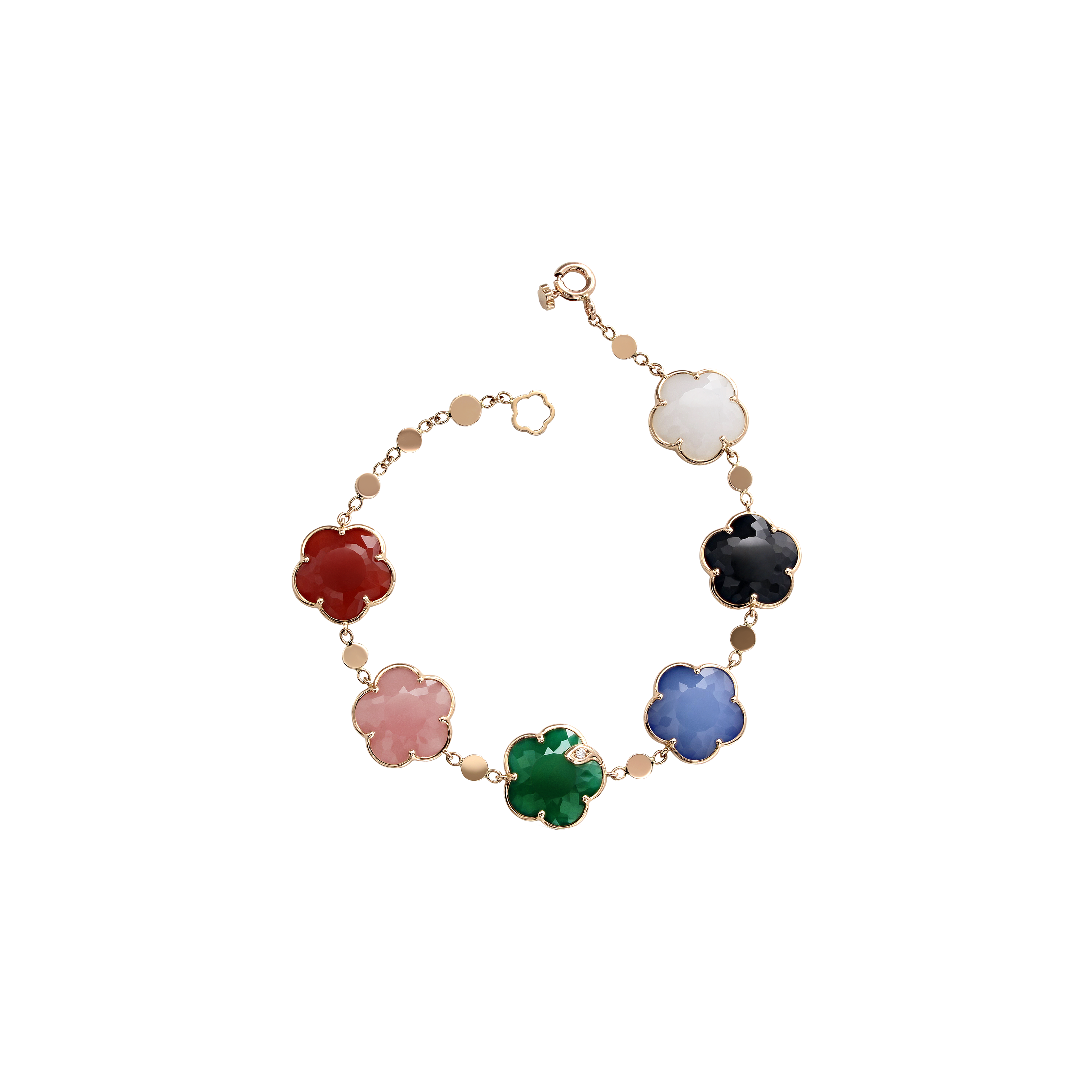 Pasquale Bruni | BRACCIALE PETIT JOLI IN ORO ROSA CON PIETRE FANTASIA E DIAMANTI BIANCHI - 16263R - 16263R (1)