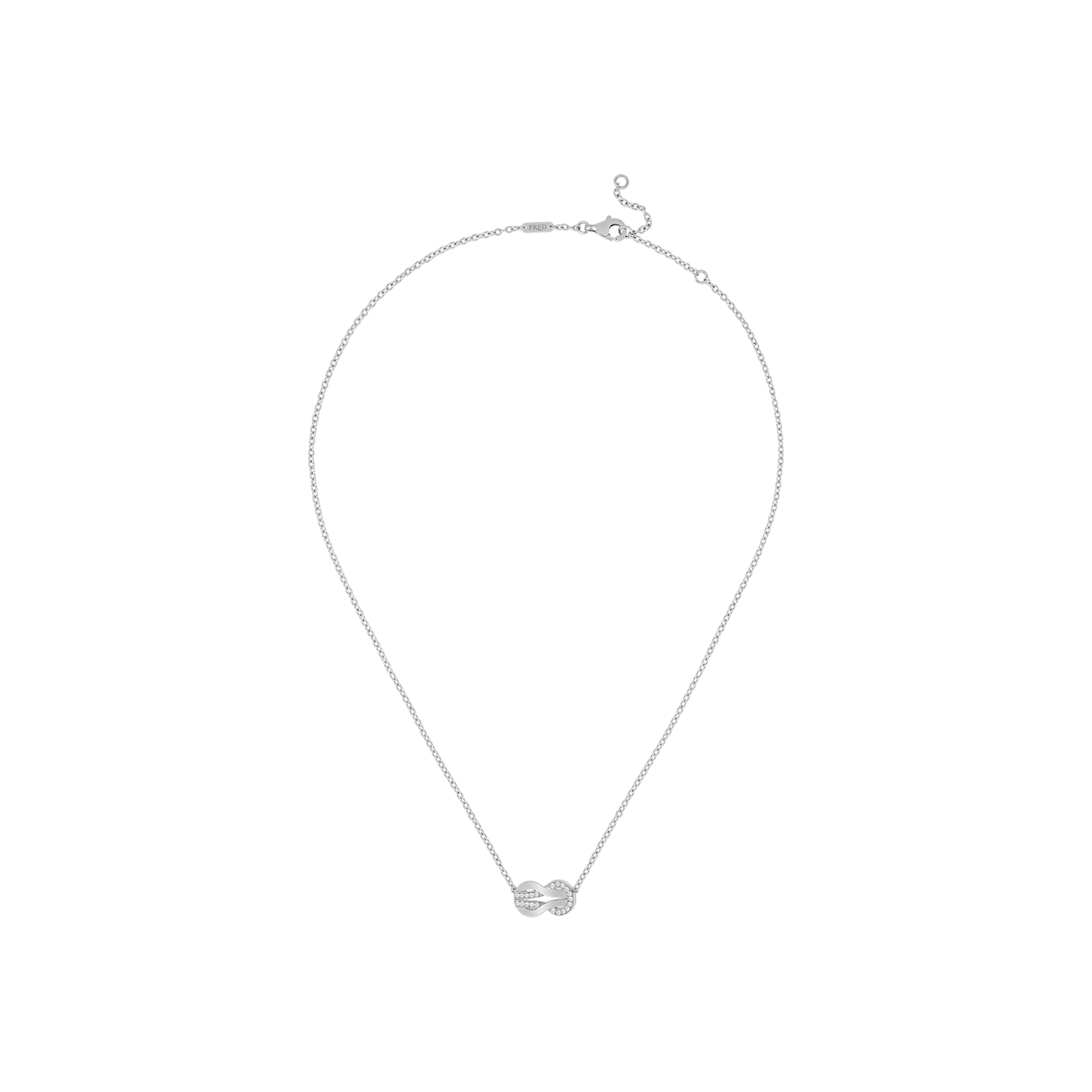 Fred | COLLANA CHANCE INFINIE MODELLO MEDIO IN ORO BIANCO 18 CARATI E DIAMANTI - 7B0222 - 7B0222 (2)