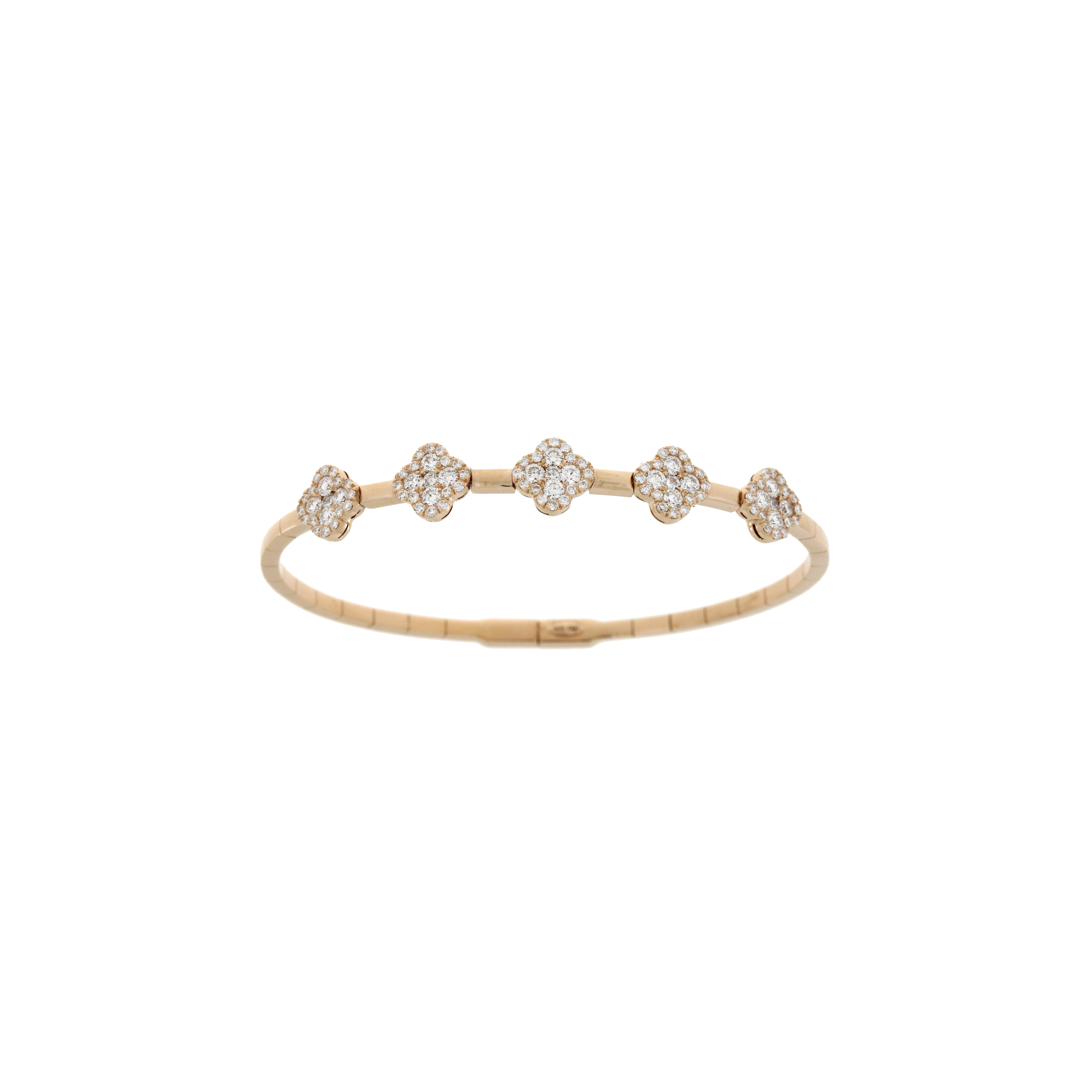 Bartorelli Italian Jewels | BRACCIALE RIGIDO FIORI IN ORO ROSA CON DIAMANTI - 1PU0032121/1 (1)