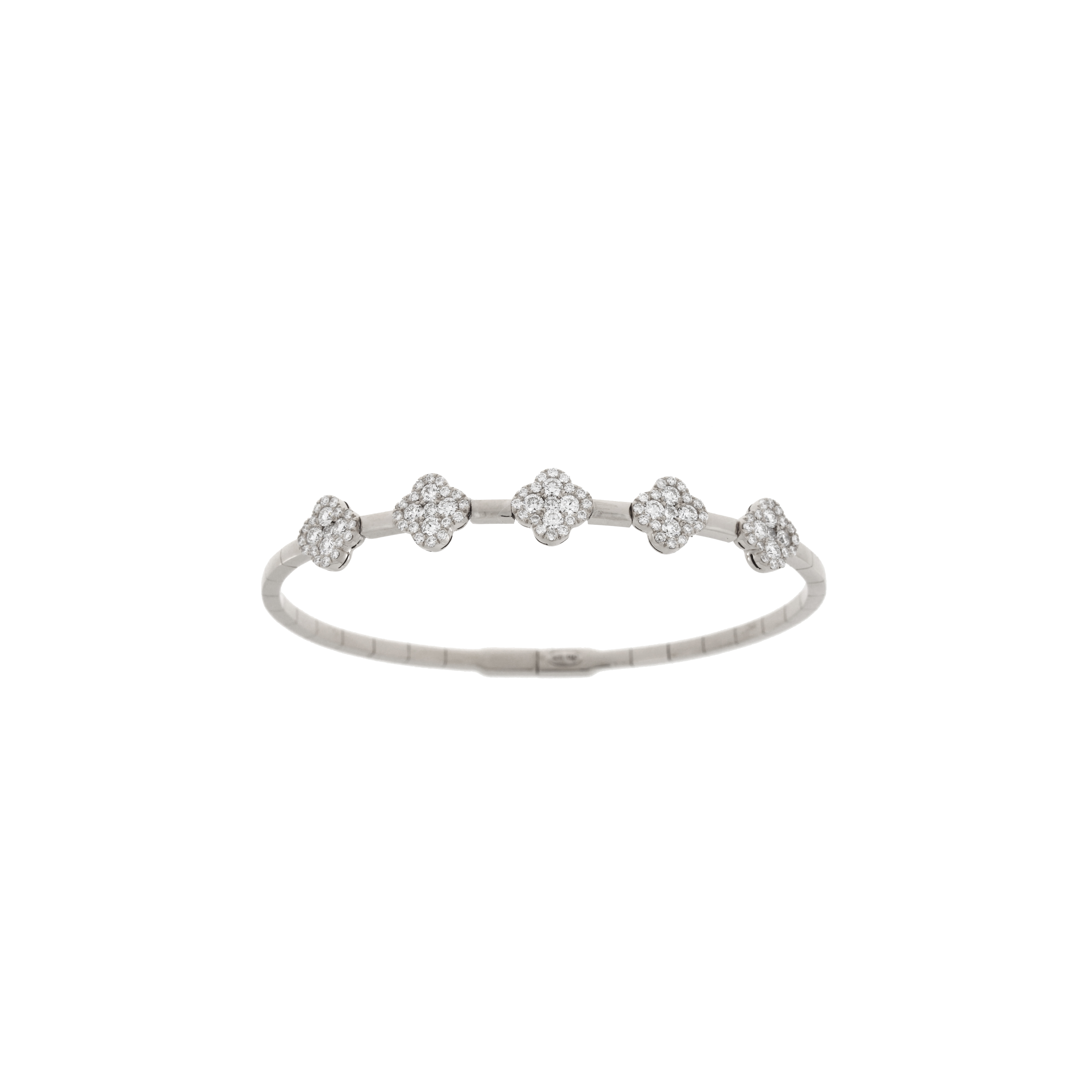 Bartorelli Italian Jewels | BRACCIALE RIGIDO FIORI IN ORO BIANCO CON DIAMANTI - 1PU0032121/2 (1)