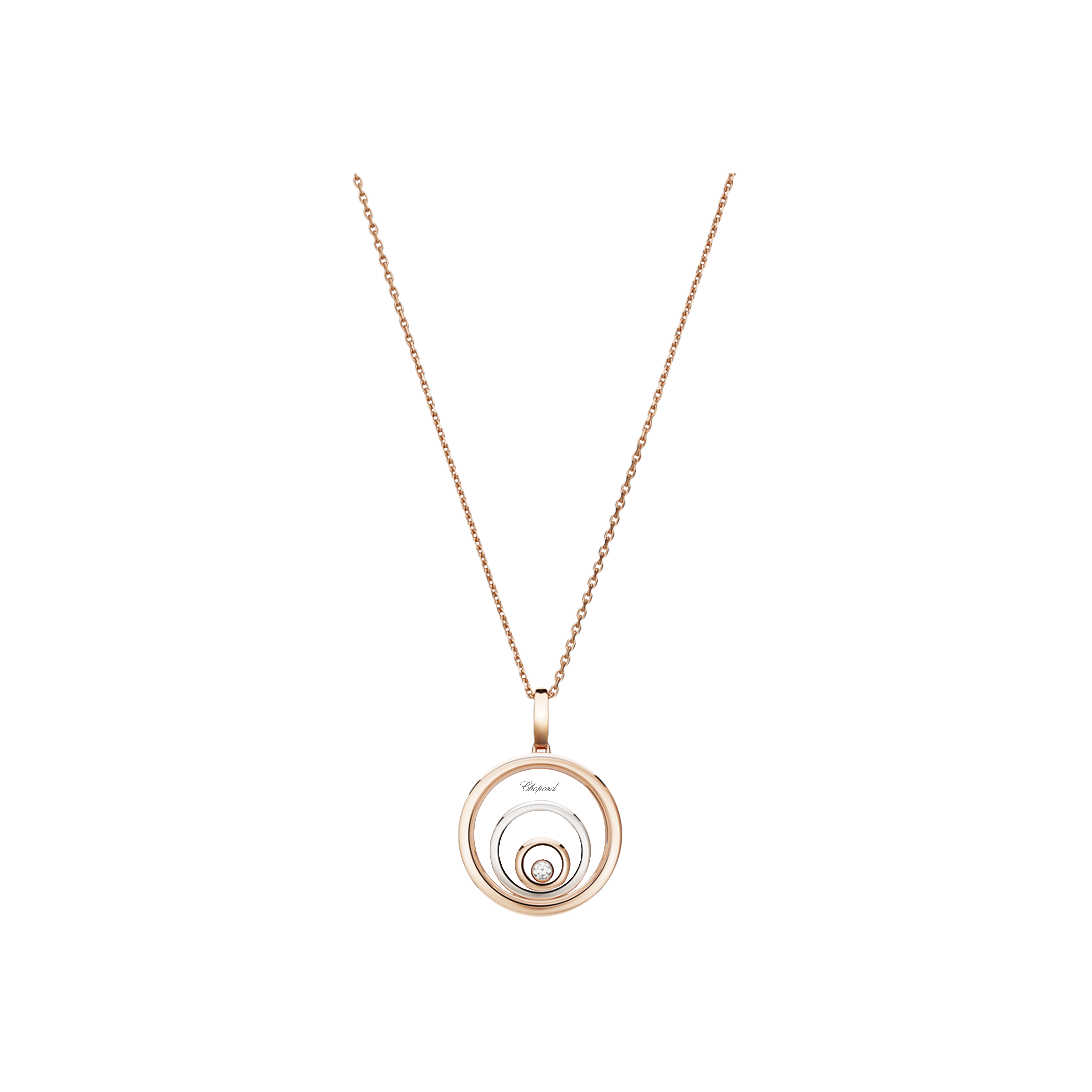 Chopard | CHOPARD - HAPPY SPIRIT - COLLANA IN ORO ROSA E ORO BIANCO CON DIAMANTE - 798231-9001 - 798231 (1)