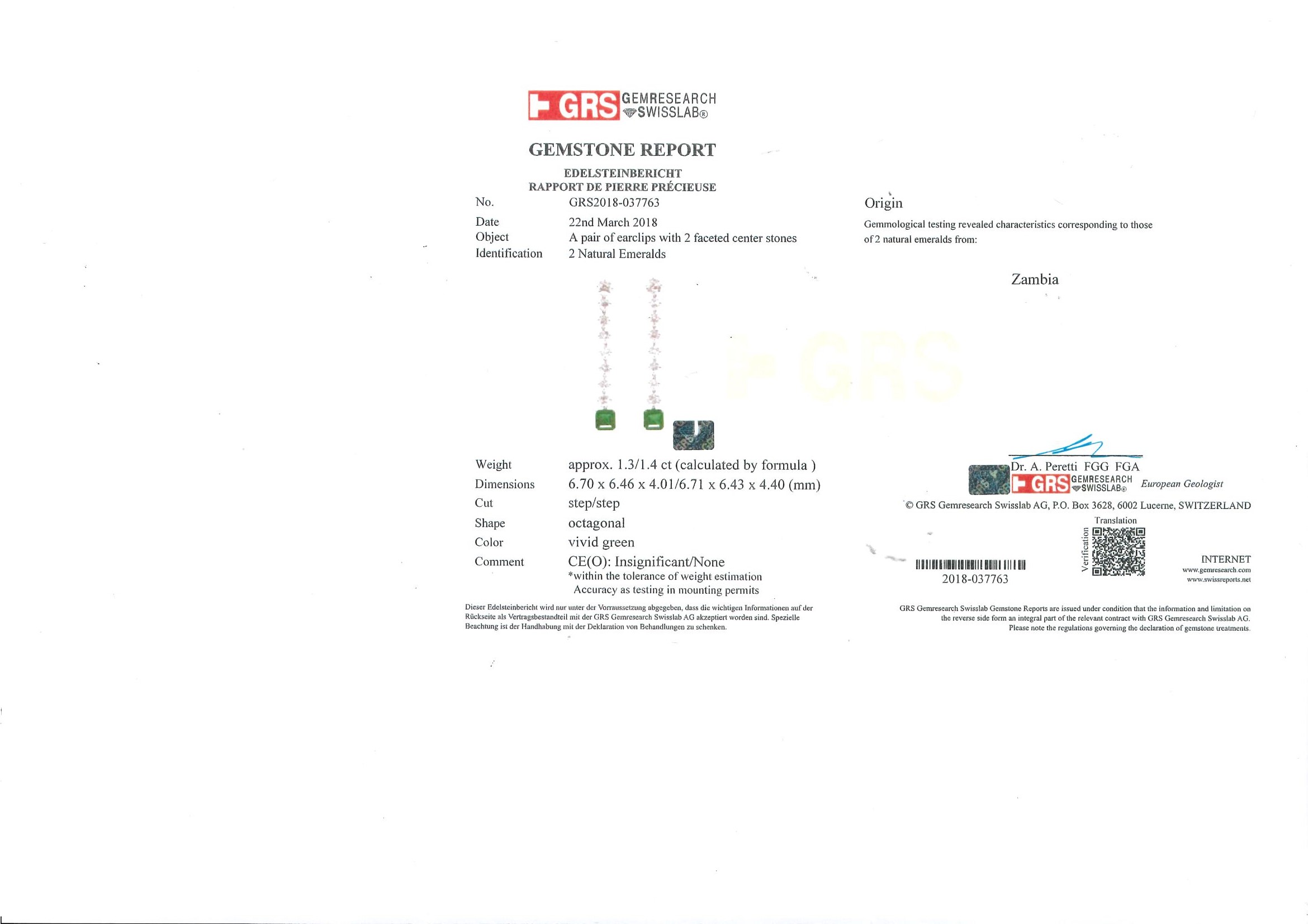 Bartorelli Italian Jewels | ORECCHINI PENDENTI IN ORO BIANCO CON DIAMANTI E SMERALDI - 3E00136DEMW (2)