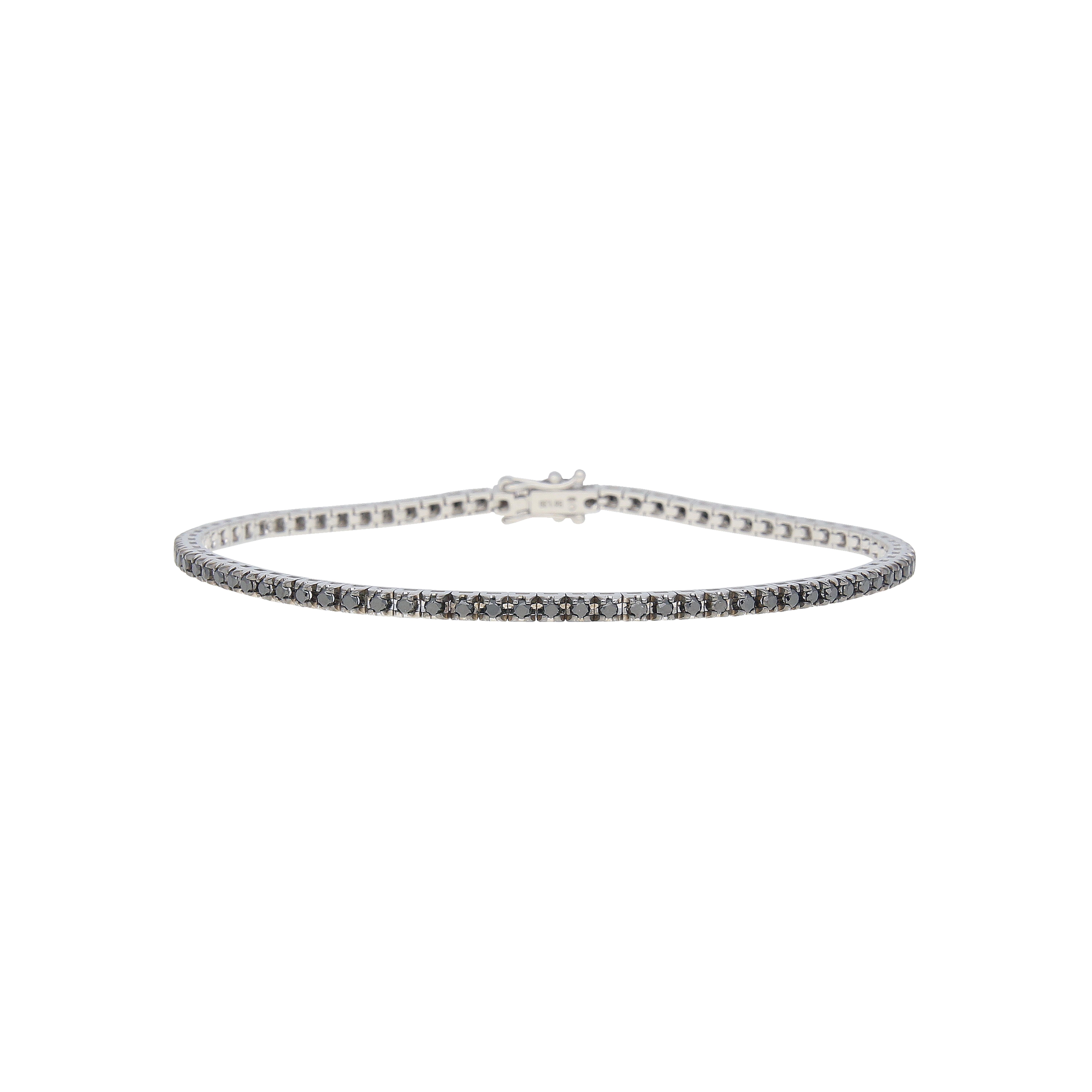 Bartorelli Italian Jewels | BRACCIALE TENNIS IN ORO BIANCO E DIAMANTI NERI - 77720719 (1)