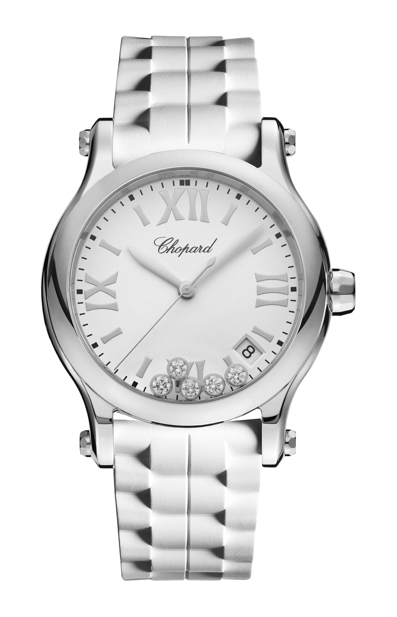Chopard | HAPPY SPORT 36 MM, QUARZO, LUCENT STEEL&trade;, DIAMANTI - 278582 (1)