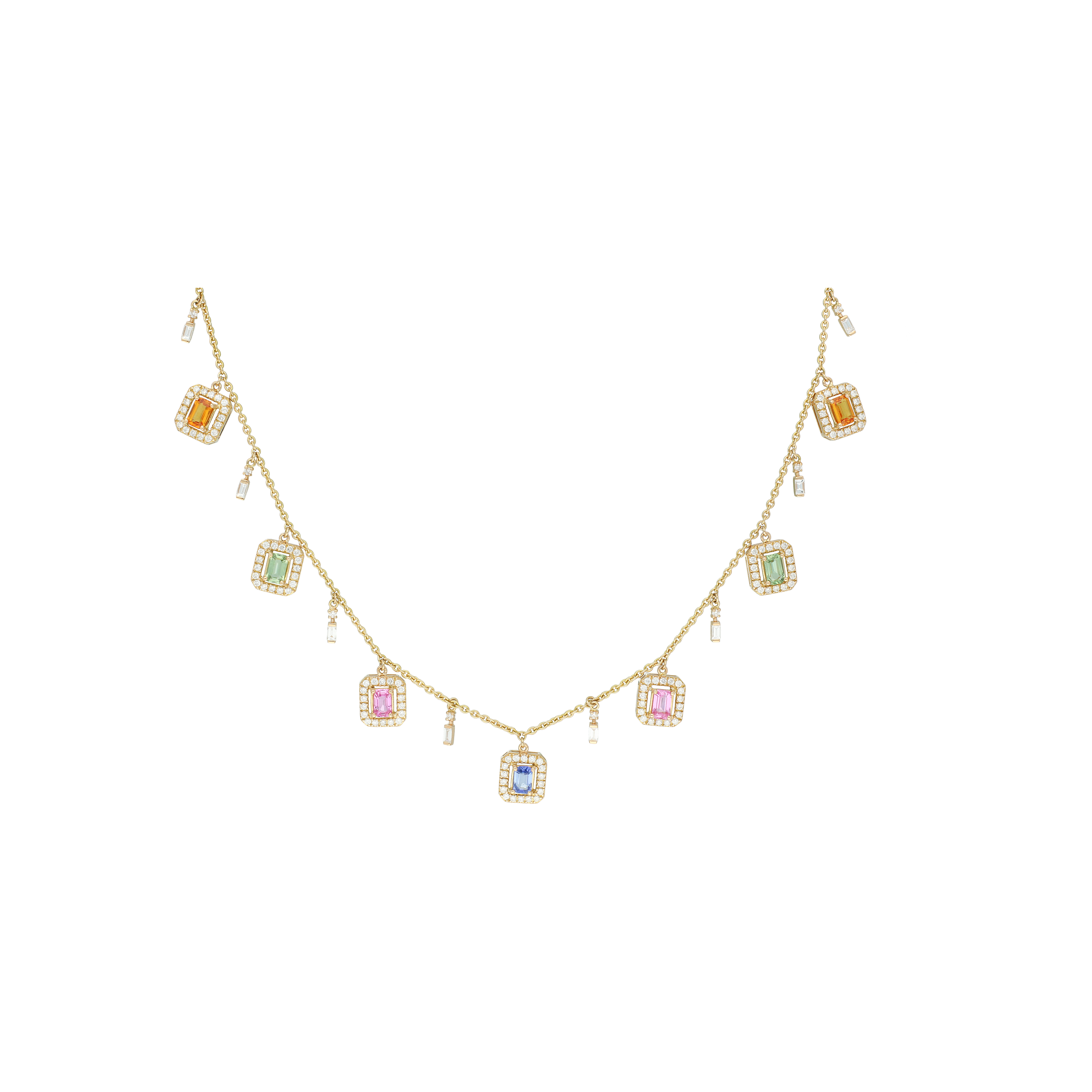 Bartorelli Italian Jewels | GIROCOLLO IN ORO ROSA CON ZAFFIRI MULTICOLOR E DIAMANTI BIANCHI - KN1025/MS (1)