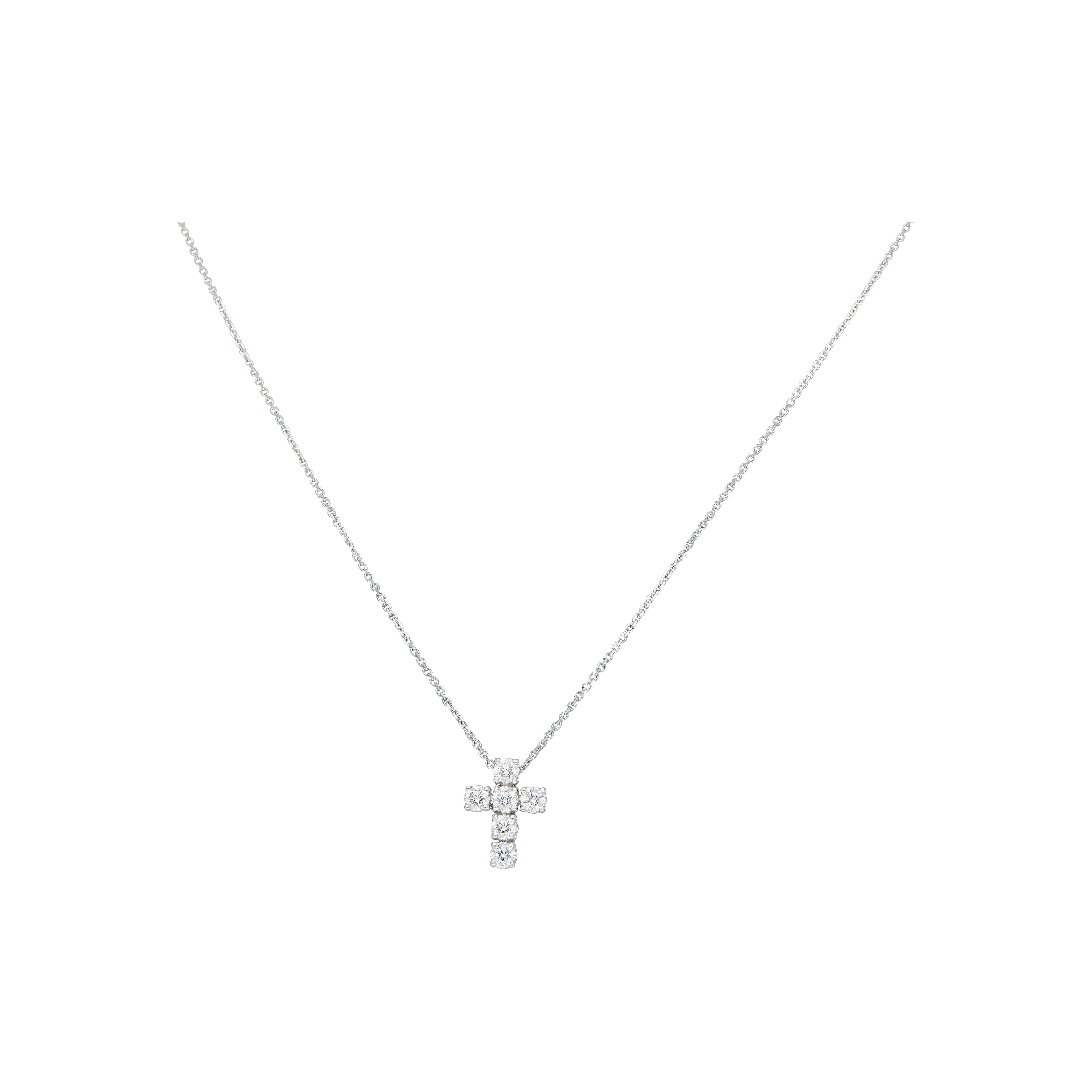 Bartorelli Italian Jewels | COLLANA CON PENDENTE CROCE IN ORO BIANCO E DIAMANTI - 79278785 (1)