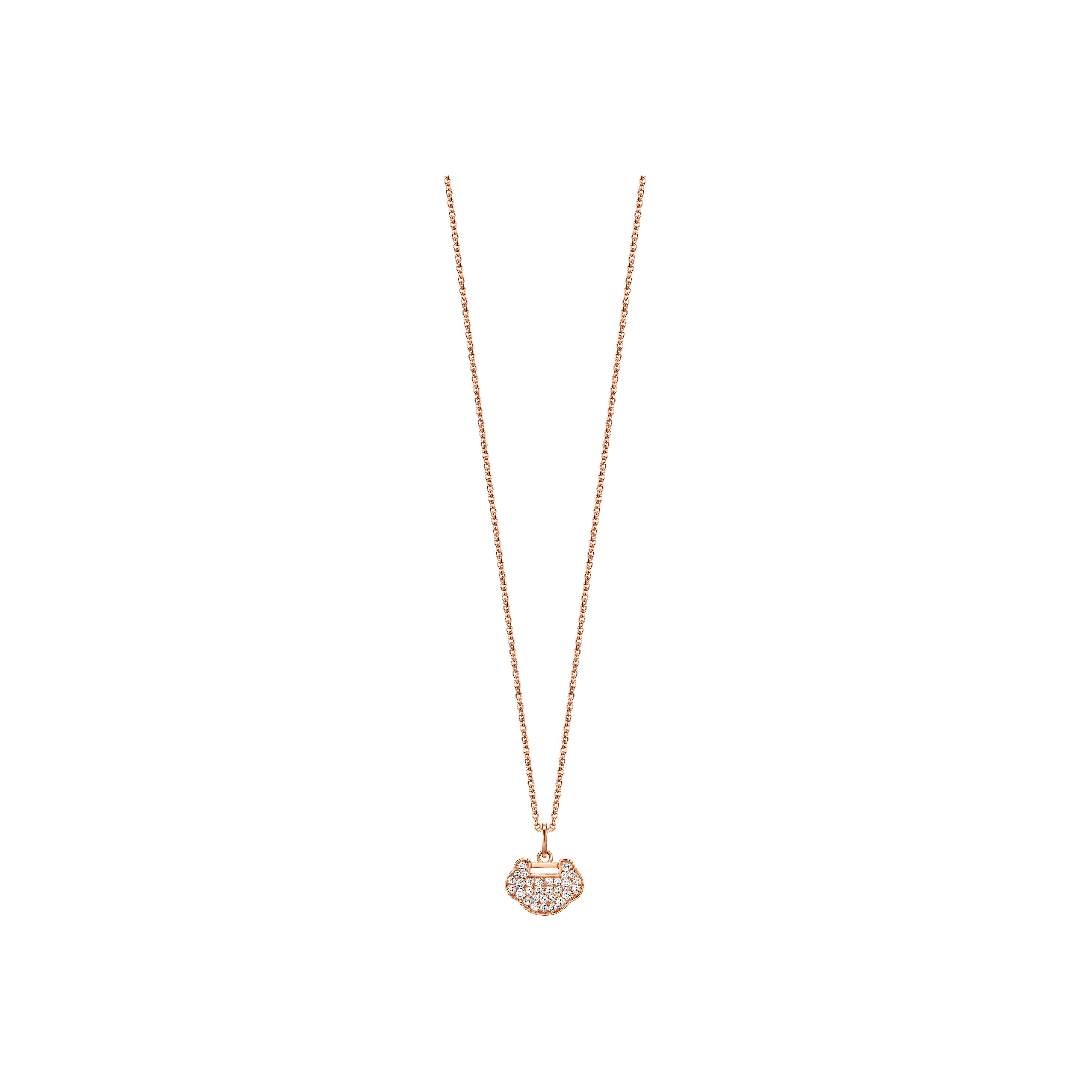 Qeelin | COLLANA PETITE YU YI IN RO ROSA E PAV&Eacute; DI DIAMANTI - YY-NL0009C-RGD - YYNPT9CRGDI (1)