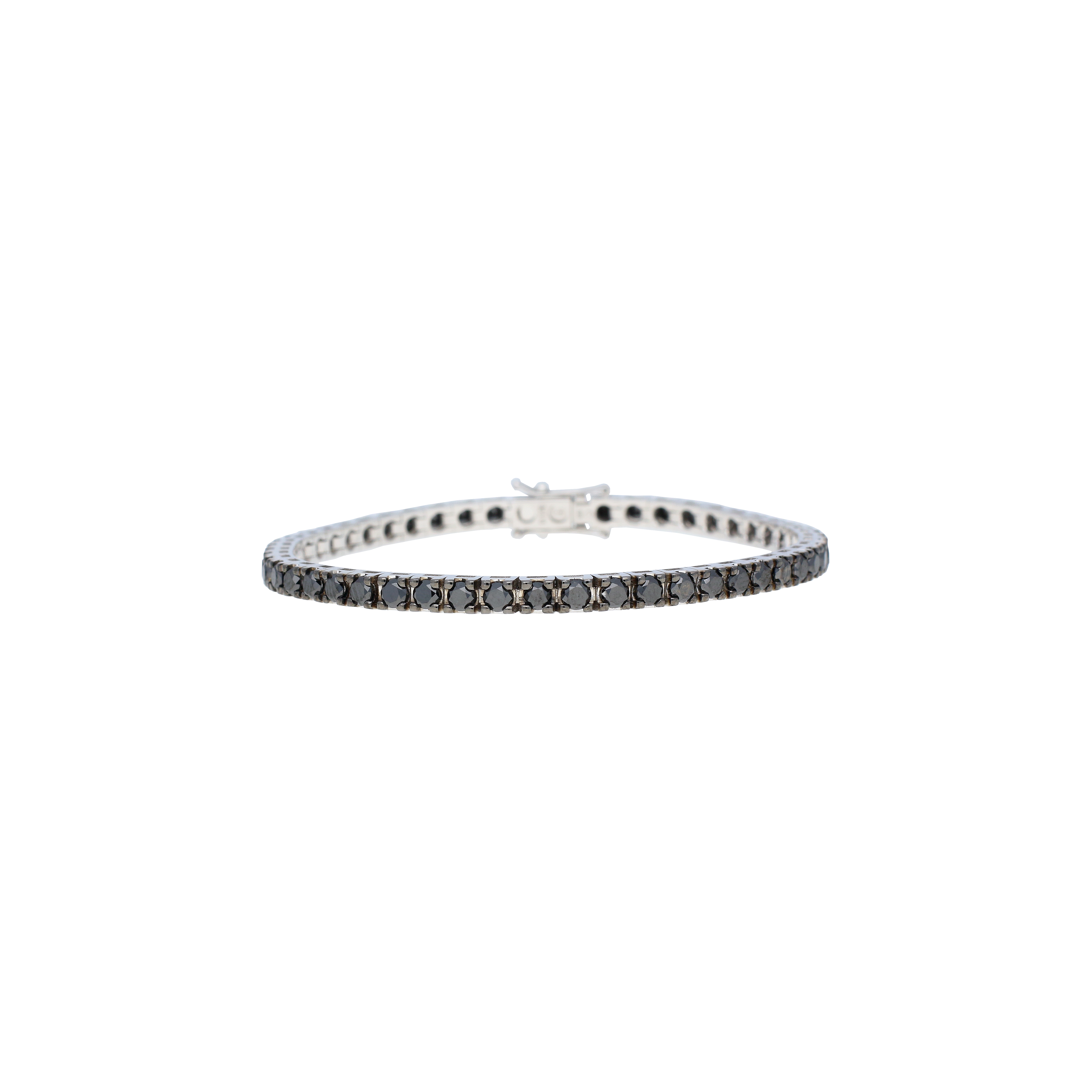 Bartorelli Italian Jewels | BRACCIALE TENNIS IN ORO BIANCO CON DIAMANTI NERI - 14570517 (1)