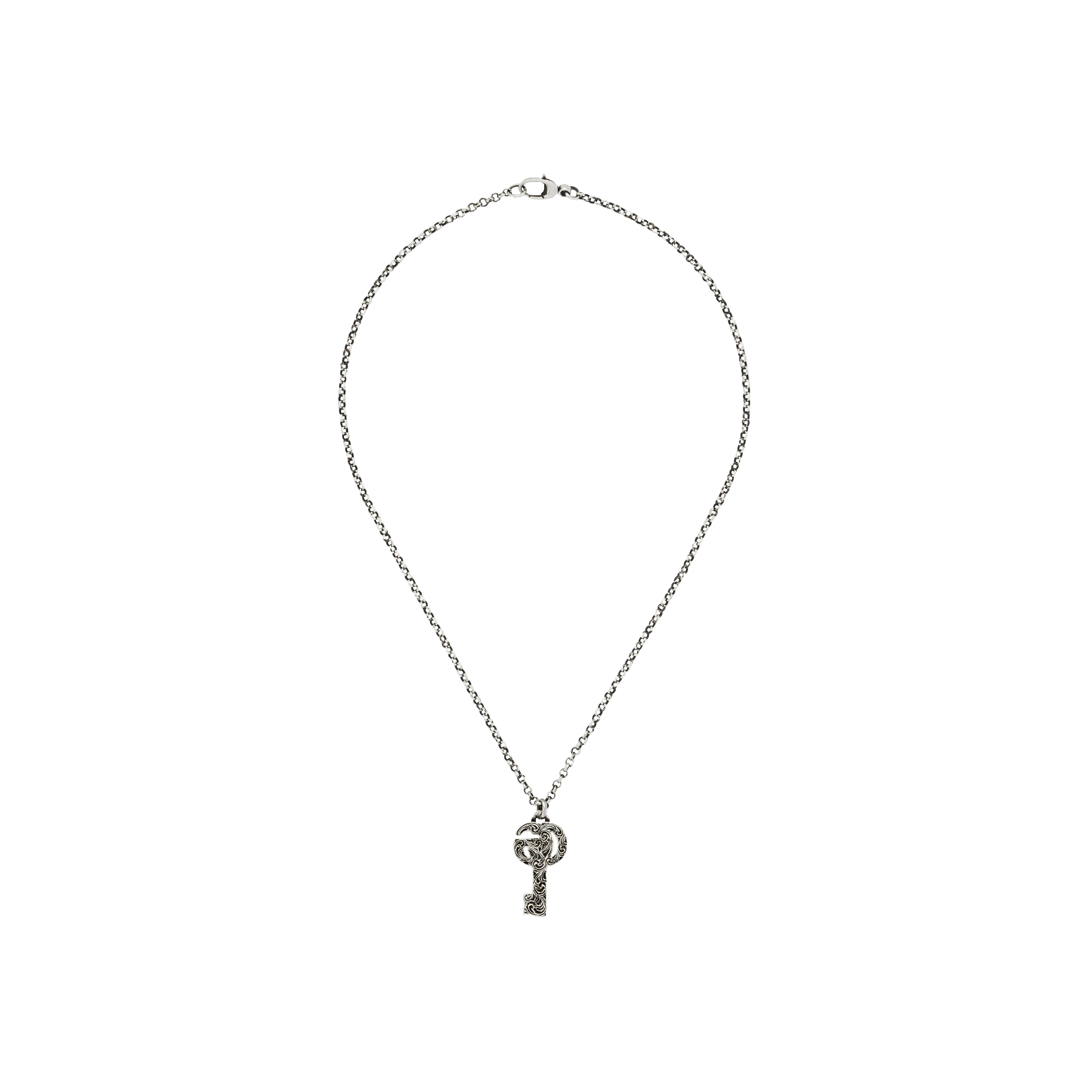 Gucci | COLLANA GUCCI GG MARMONT IN ARGENTO CON CHIAVE CON DOPPIA GG  - YBB62775700100U - YBB62775700100U (2)