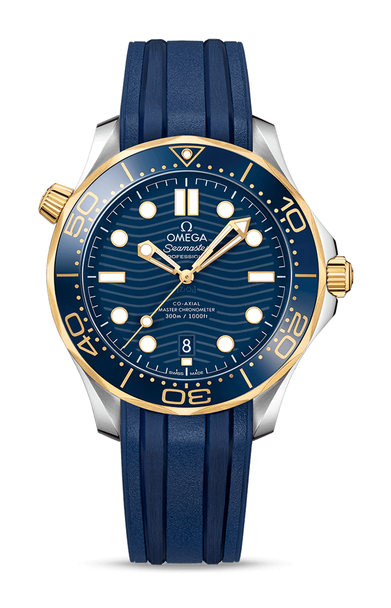 Omega | SEAMASTER DIVER 300M 42 MM, ACCIAIO-ORO GIALLO SU CAUCCI&Ugrave; - 210.22.42.20.03.001 (1)