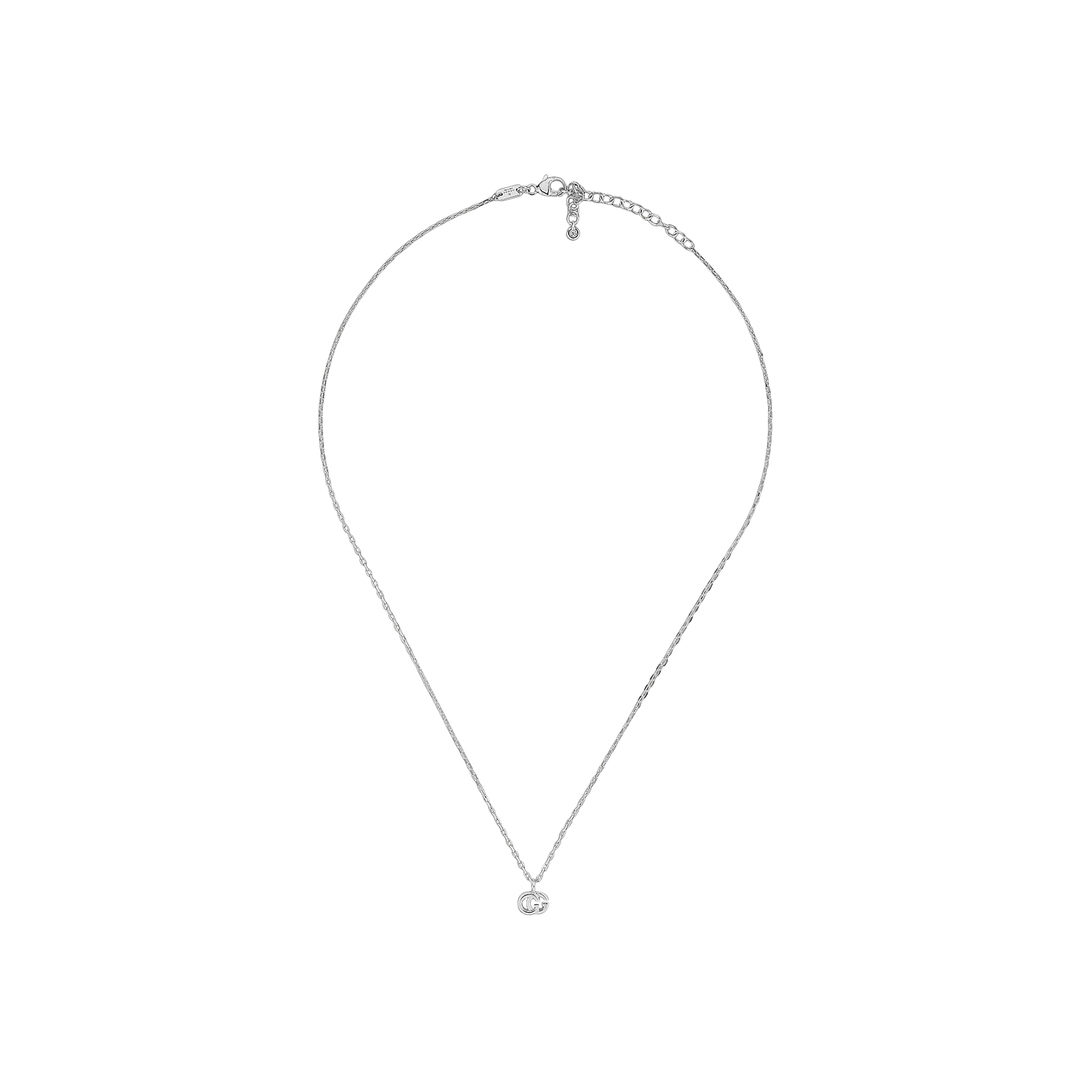 Gucci | COLLANA GUCCI IN ORO BIANCO CON GG RUNNING E DIAMANTE - YBB48163800200U - YBB48163800200U (1)