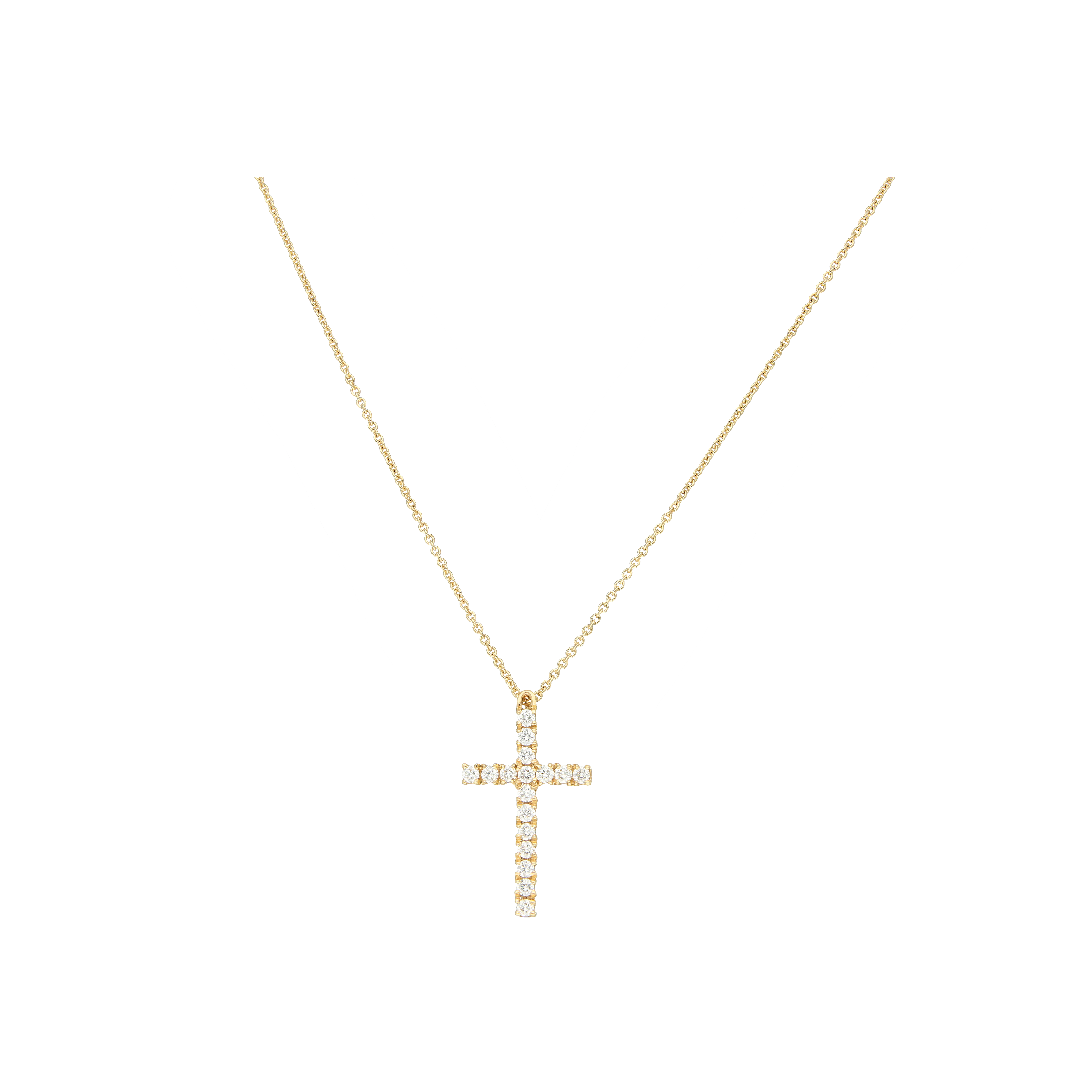 Bartorelli Italian Jewels | COLLANA CON PENDENTE CROCE IN ORO ROSA E DIAMANTI BIANCHI - 32790744 (1)