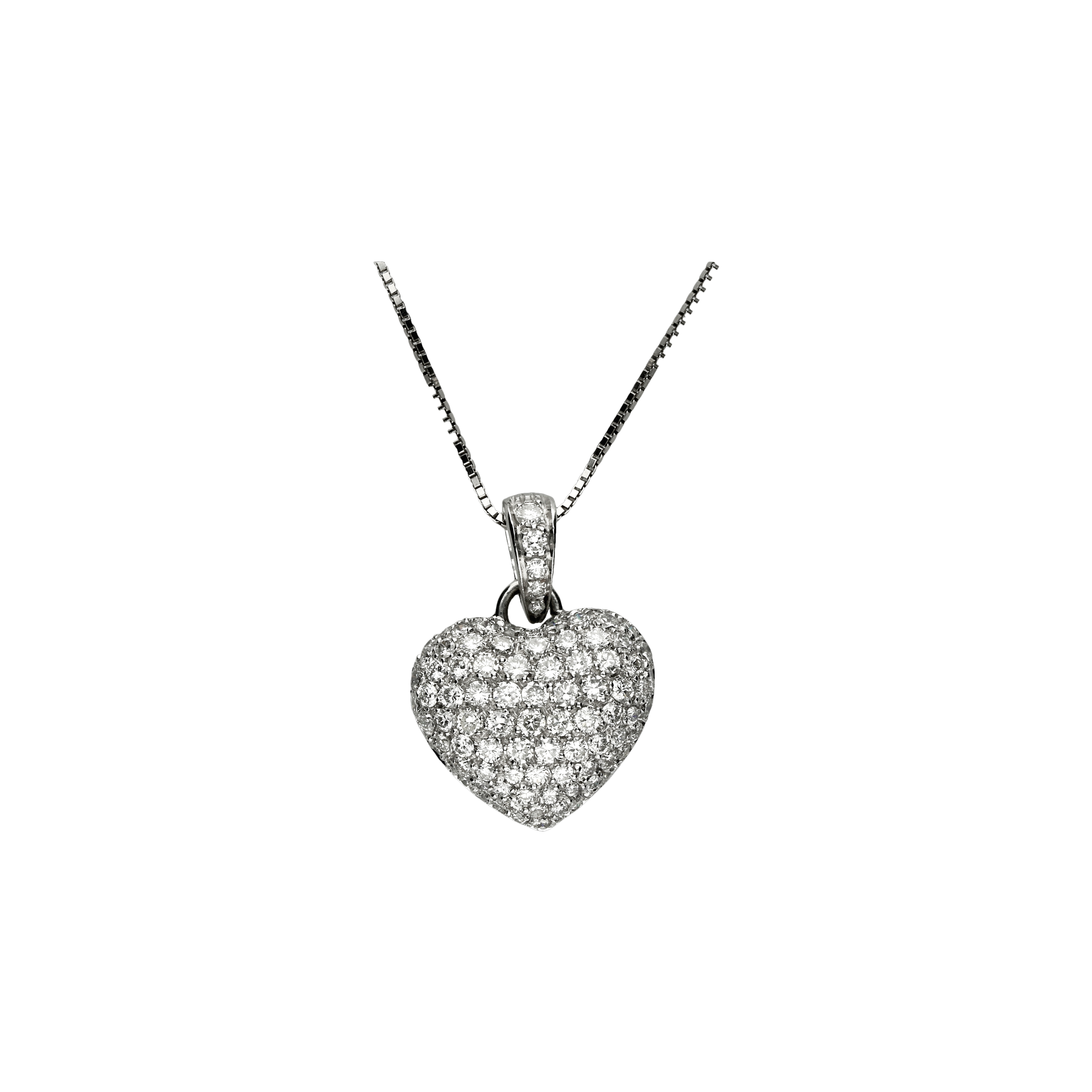 Bartorelli Italian Jewels | CIONDOLO CUORE IN ORO BIANCO CON PAV&Eacute; DI DIAMANTI - 1017 (1)
