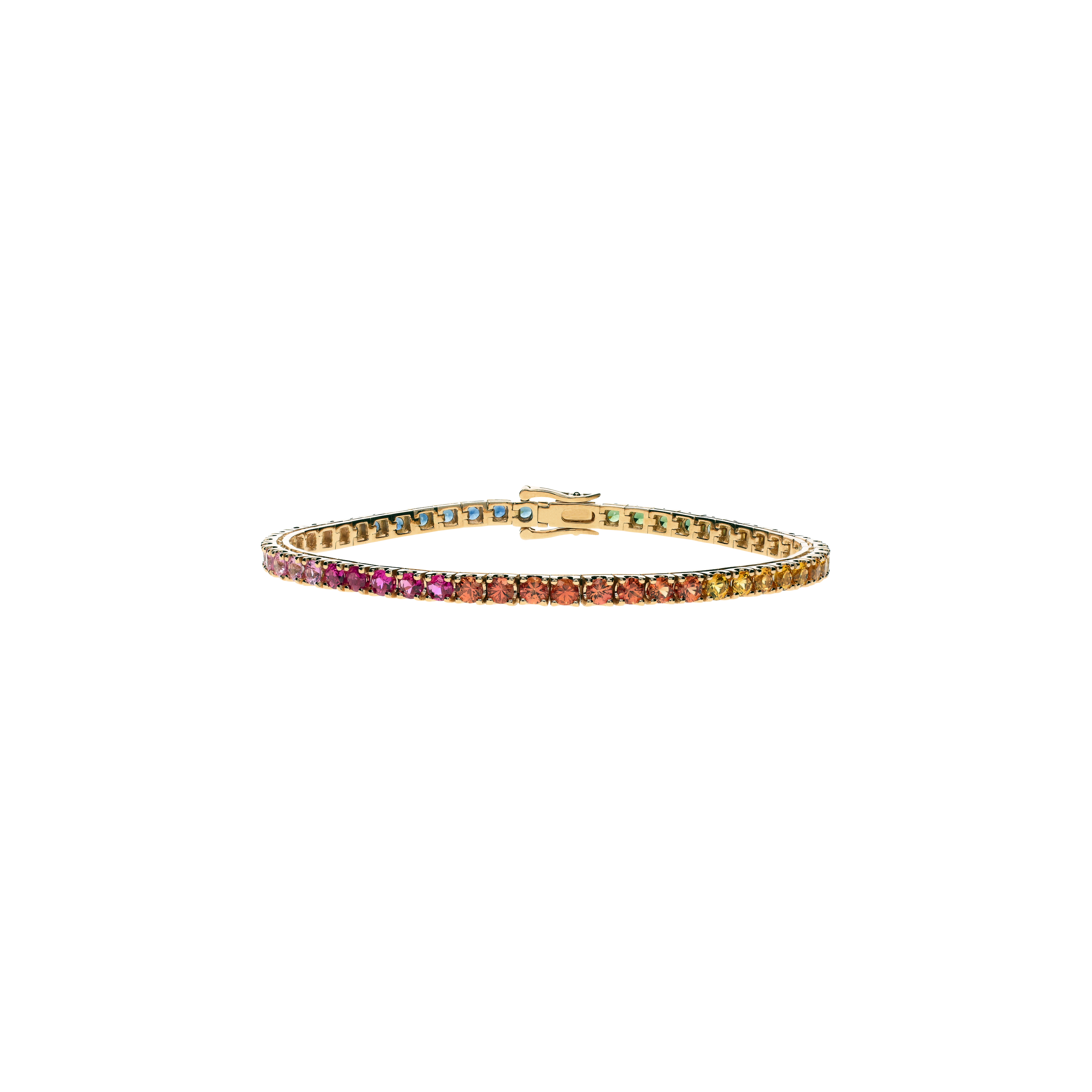 Bartorelli Italian Jewels | BRACCIALE TENNIS IN ORO ROSA E ZAFFIRI MULTICOLOR - AB0279/RB (1)