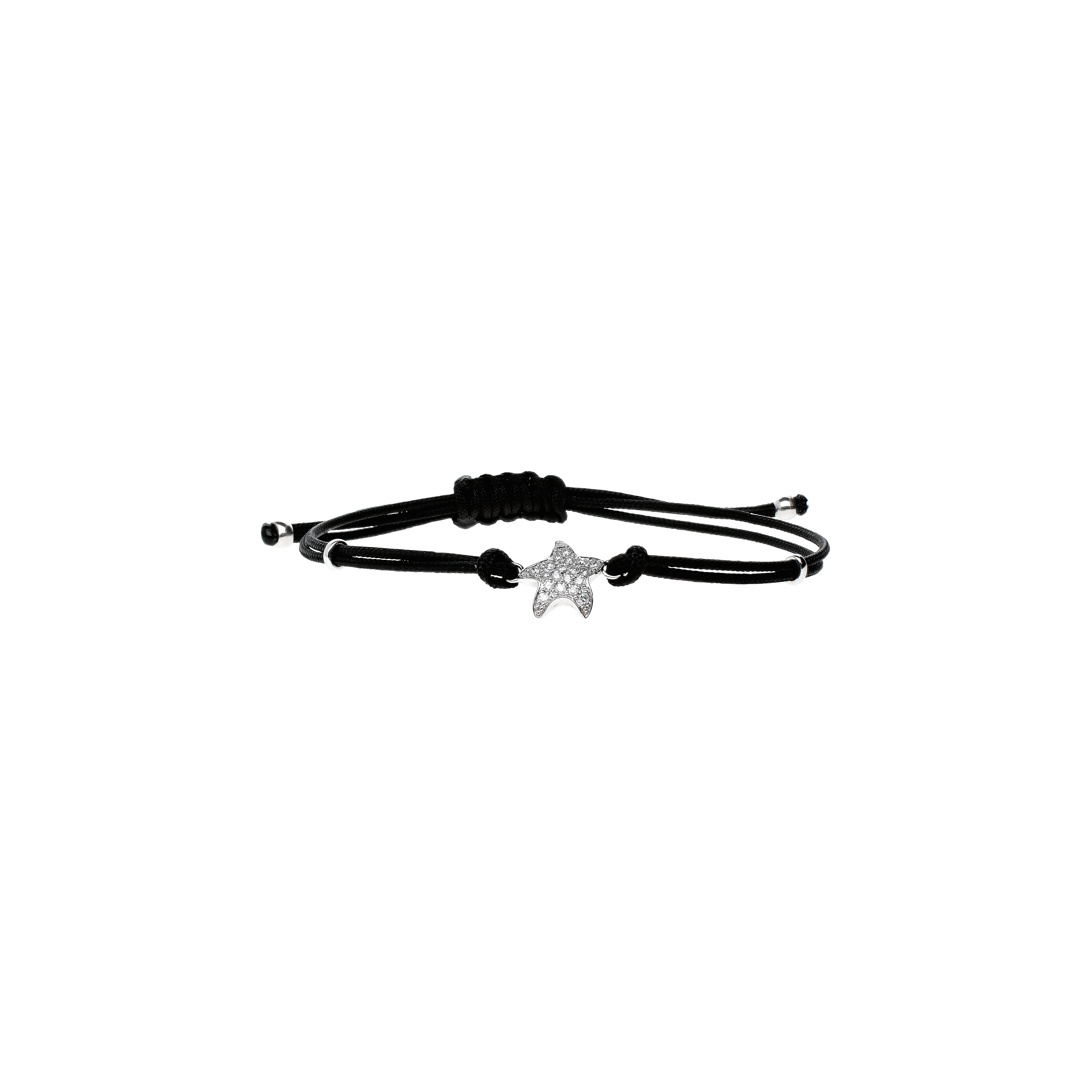 Bartorelli Italian Jewels | BRACCIALE MORBIDO IN CORDA CON STELLA IN ORO BIANCO E DIAMANTI BIANCHI - CH16&141 (1)