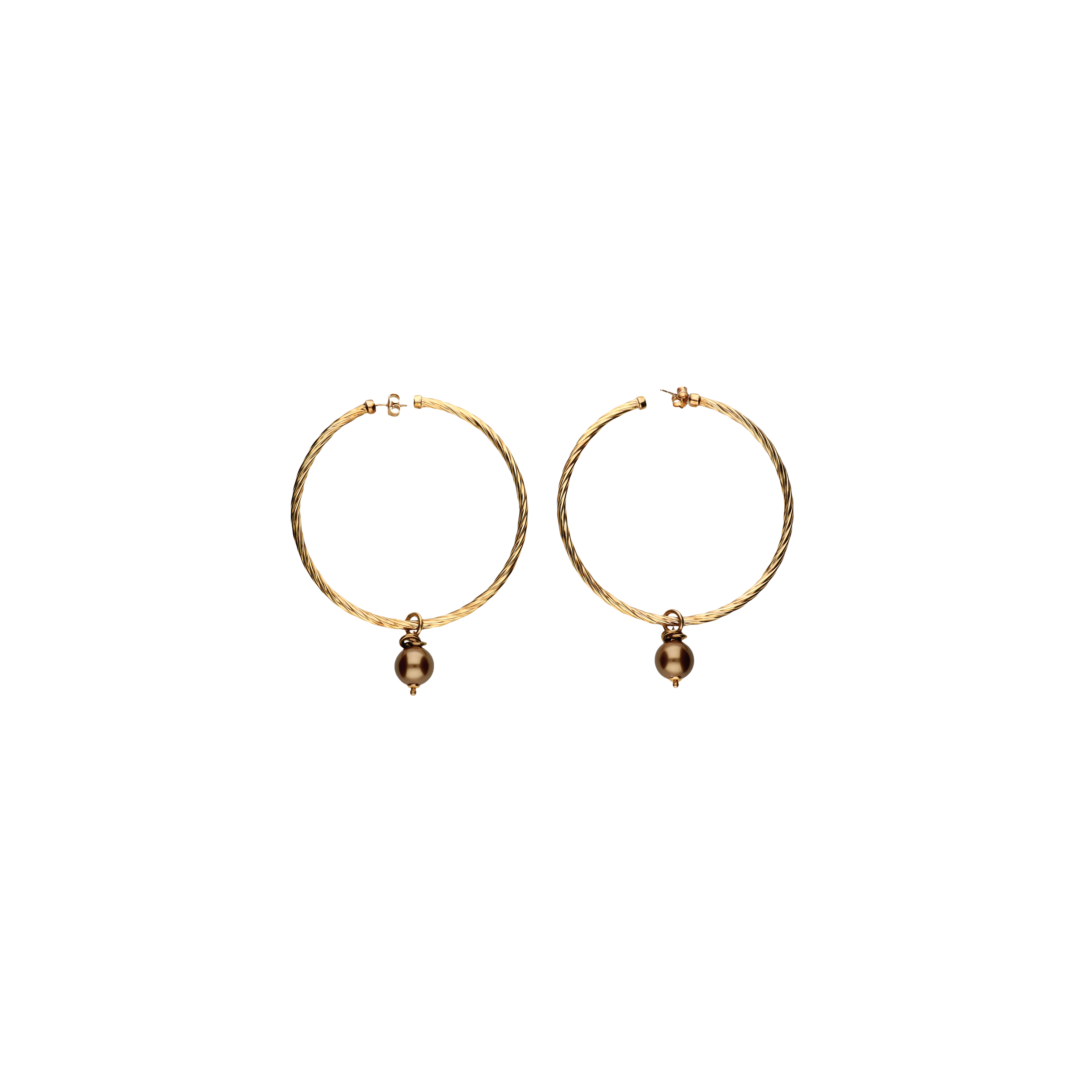 Vanto | ORECCHINI A CERCHIO IN ARGENTO LAMINATO ORO E PIETRE DURE - 0R1202AG (1)