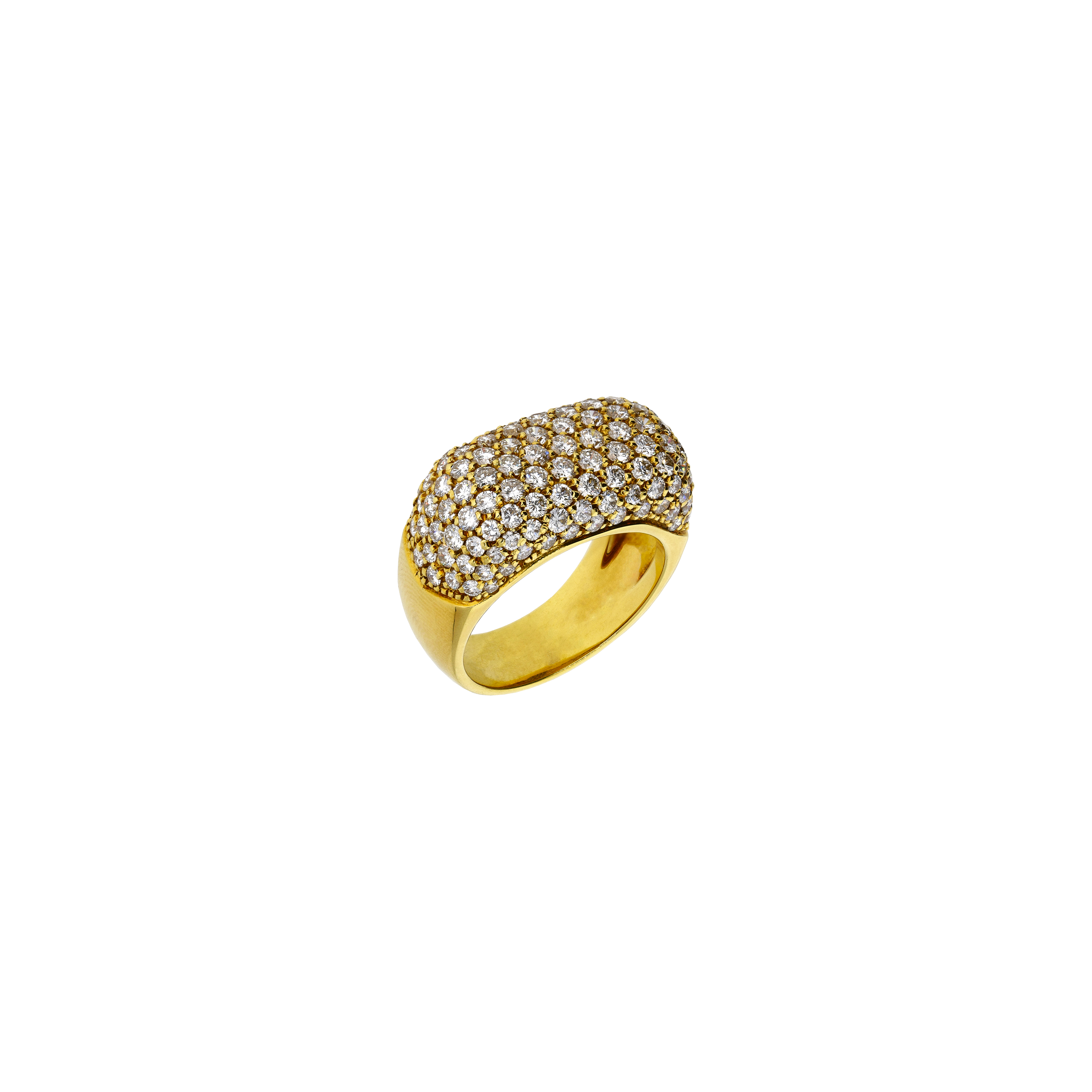 Bartorelli Italian Jewels | ANELLO IN ORO GIALLO CON BOMBATURA RETTANGOLARE IN PAV&Eacute; DI DIAMANTI - BAAN517 (1)