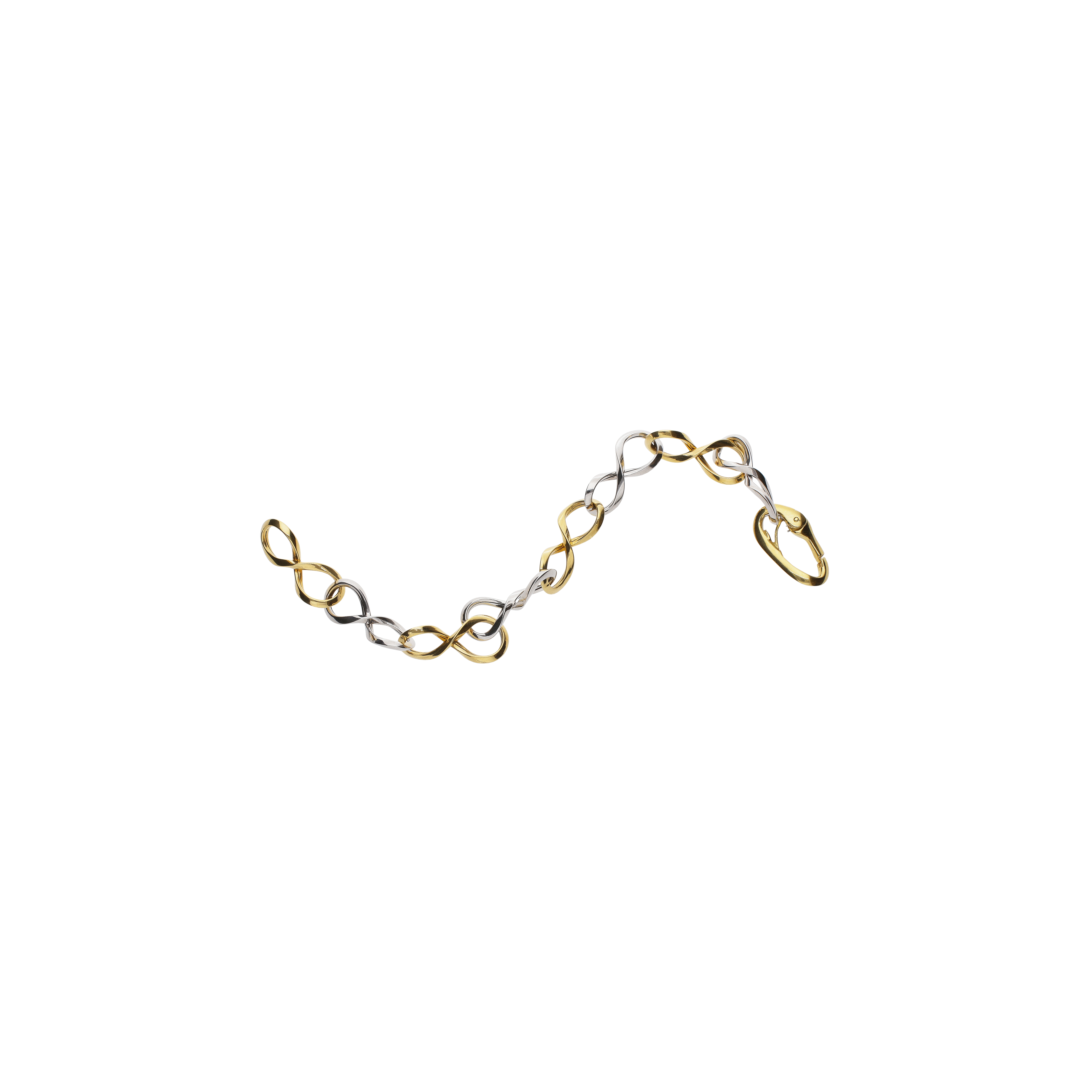 Bartorelli Italian Jewels | BRACCIALE A MAGLIE INTRECCIATE IN ORO BIANCO E ORO GIALLO - BABR801 (1)