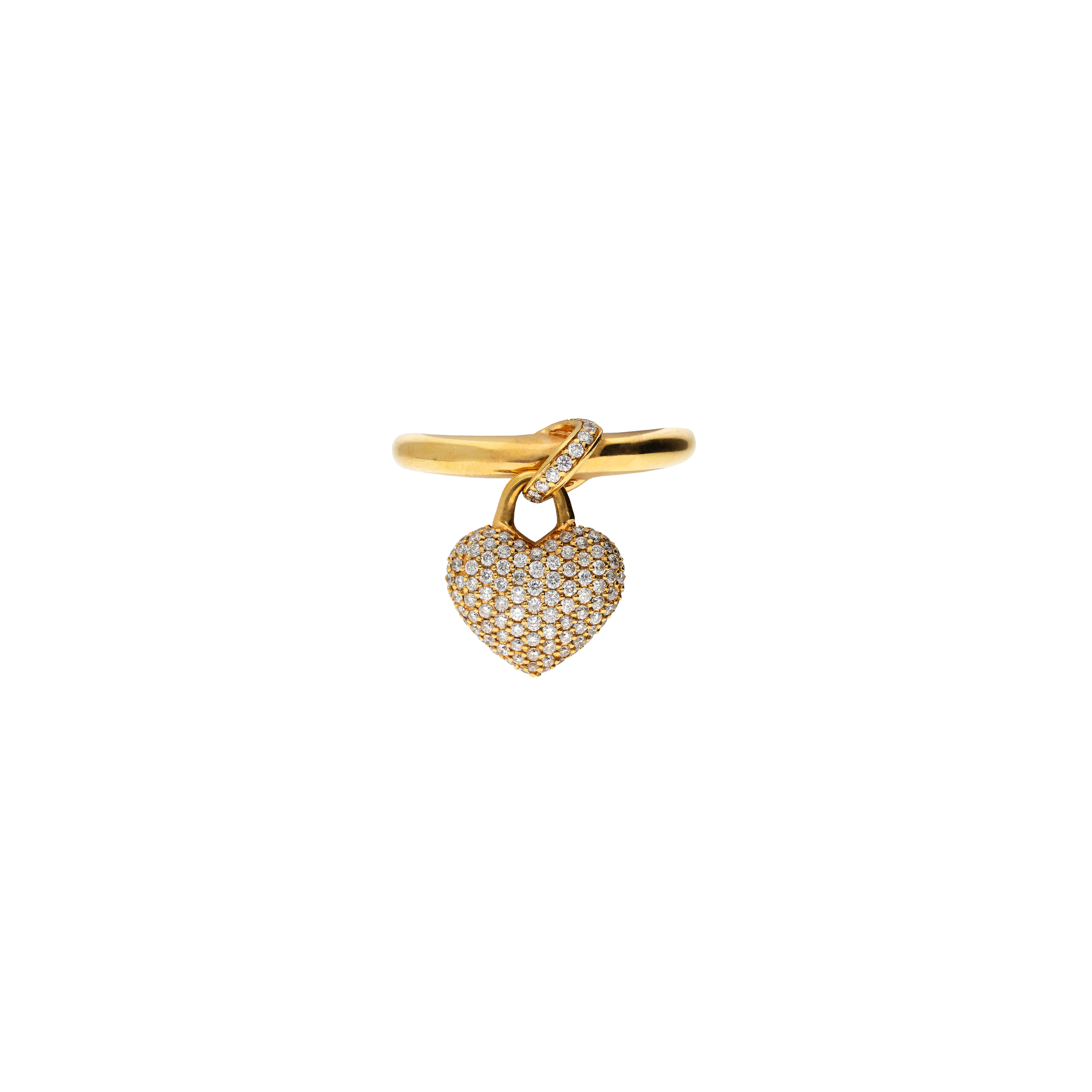 Bartorelli Italian Jewels | ANELLO IN ORO ROSA CON CIONDOLO CUORE BOMBATO IN PAV&Eacute; DI DIAMANTI - LB-VR21808DP (2)