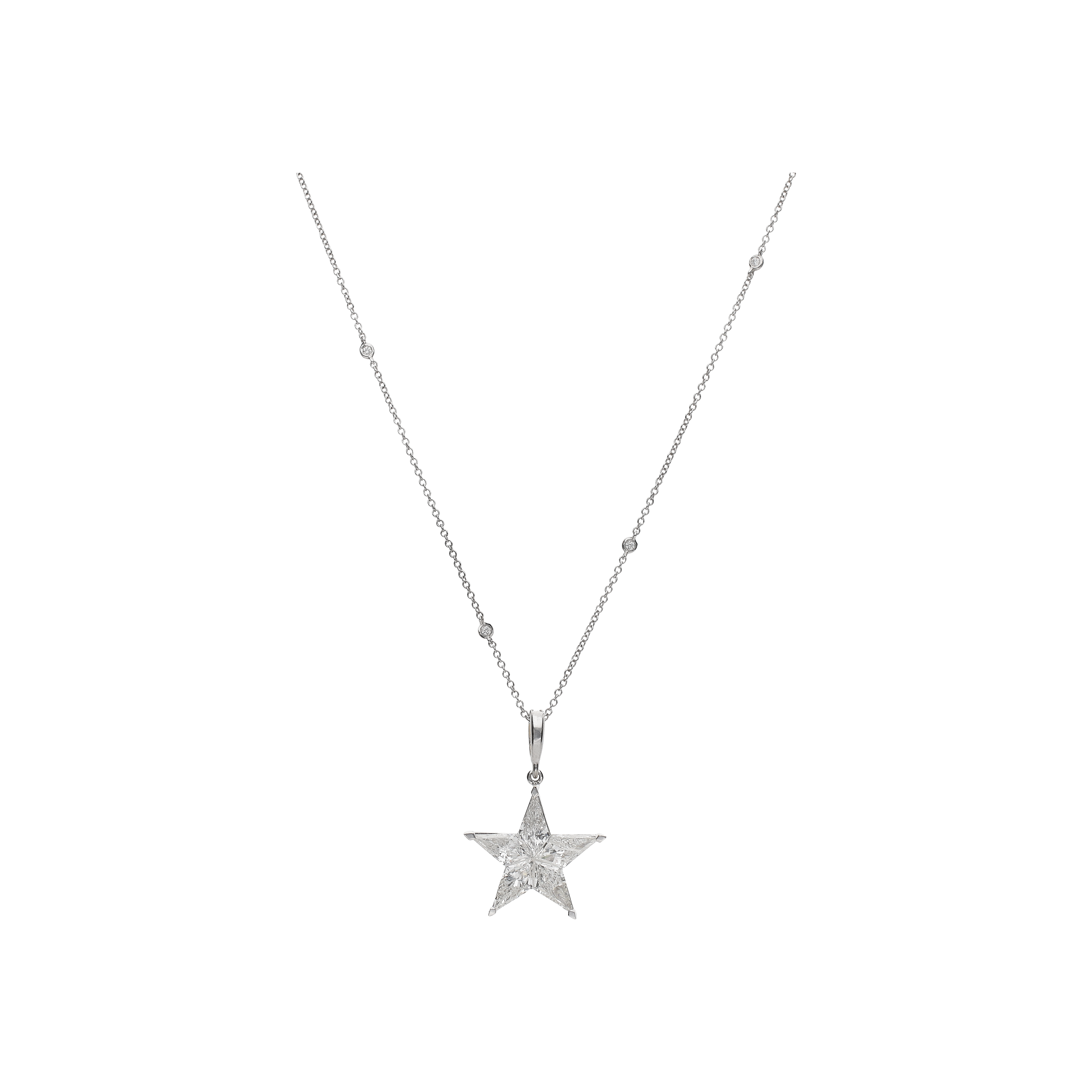 Bartorelli Italian Jewels | COLLANA IN ORO BIANCO CON DIAMANTI SATELLITI E STELLA IN PAV&Egrave; DI DIAMANTI - F.196D (1)