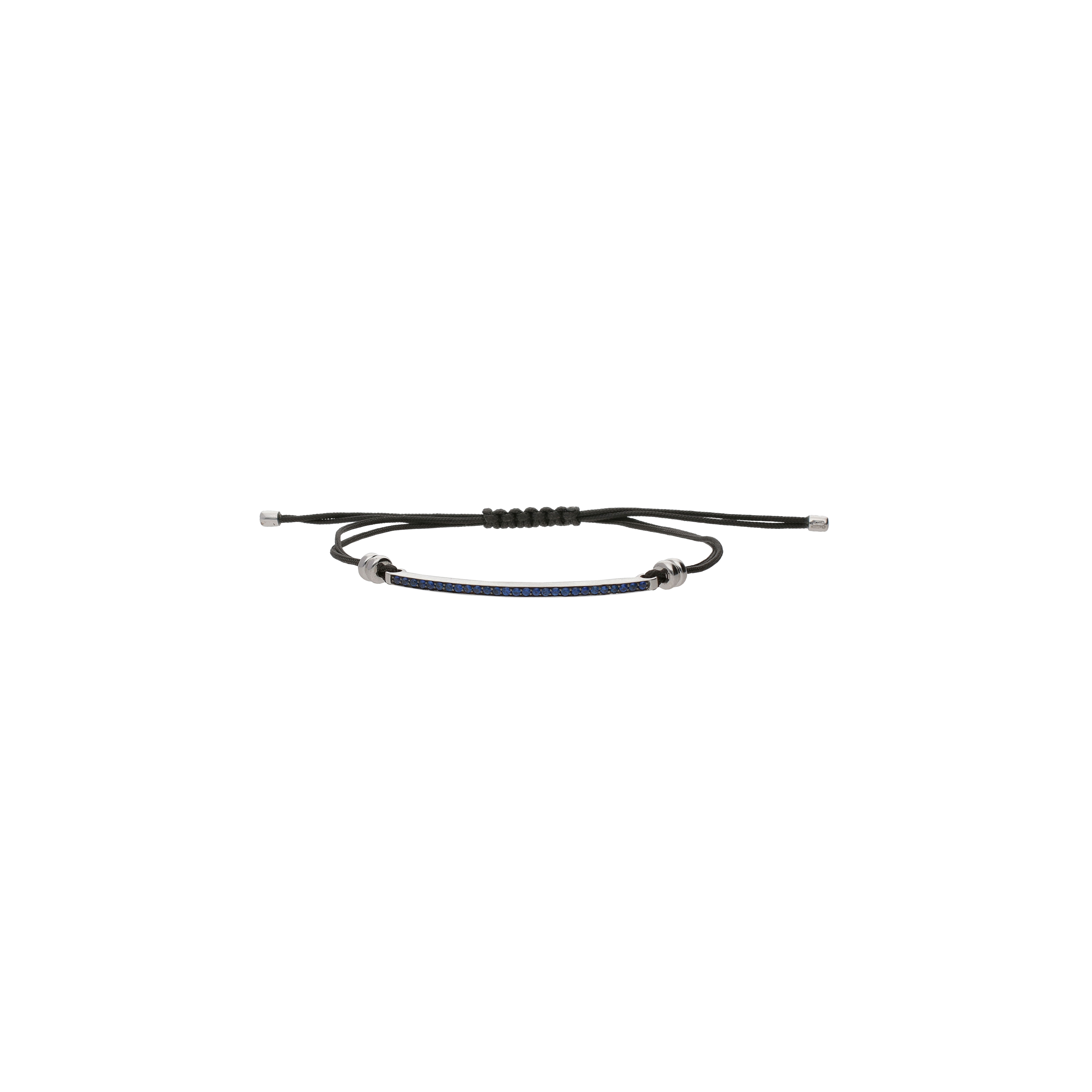 Bartorelli Italian Jewels | BRACCIALE CON BARRETTA IN ORO BIANCO E ZAFFIRI CON CORDINO NERO - VB24234SBW (1)