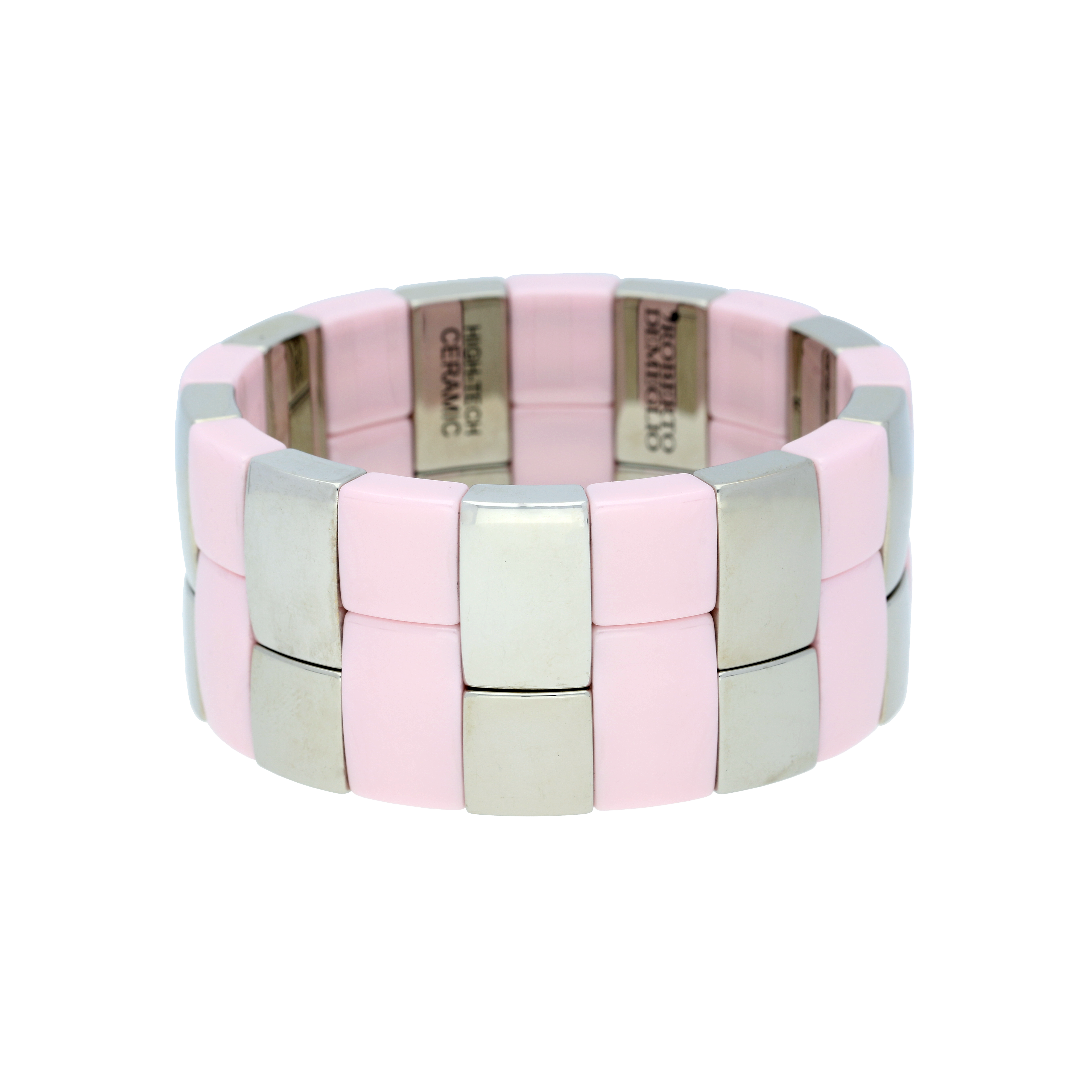 Bartorelli Italian Jewels | BRACCIALE ELASTICO AURA IN CERAMICA DORATA BIANCA E ROSA - AU962B1P (1)