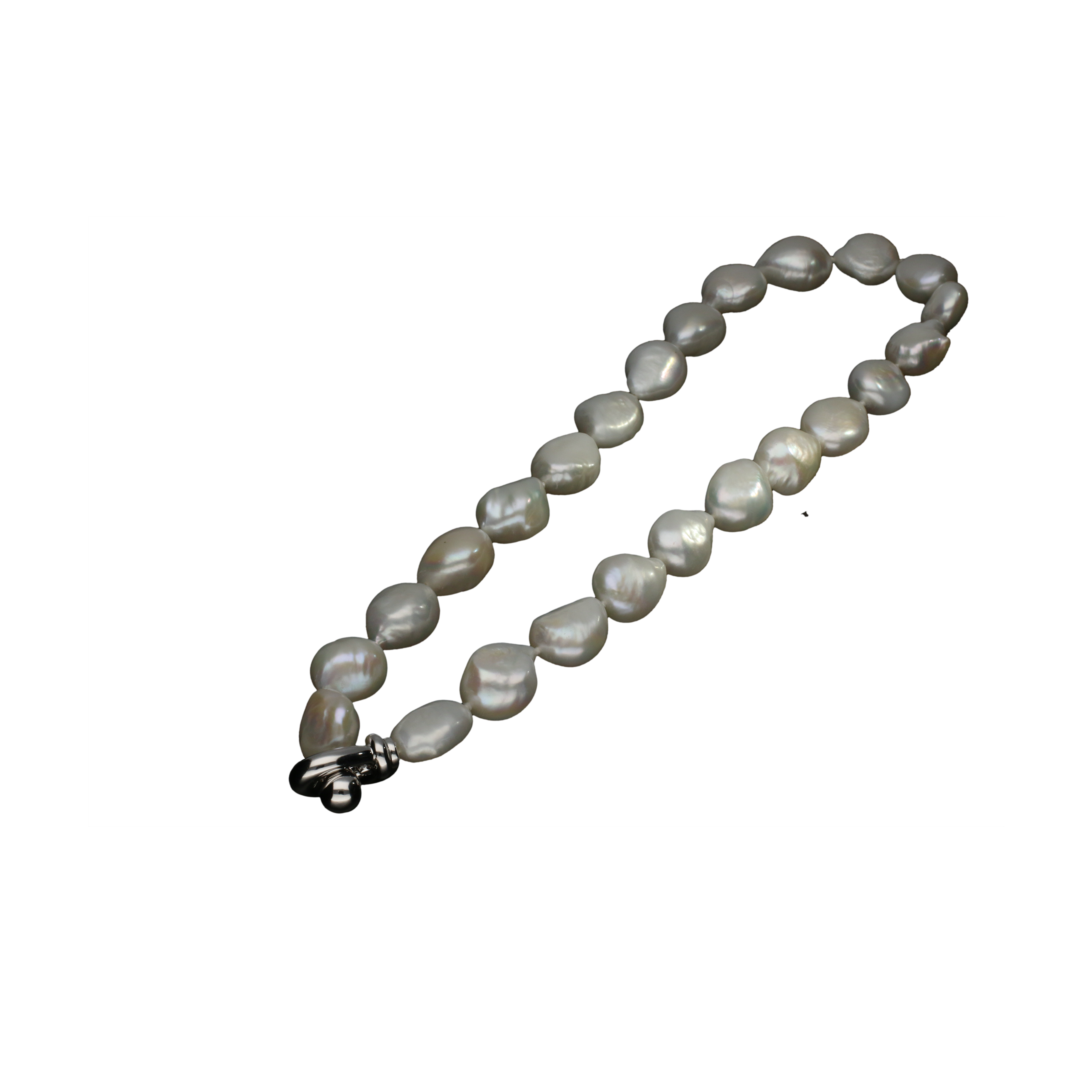 Bartorelli Italian Jewels | BRACCIALE CON PERLE BIANCHE BAROCCHE E CHIUSURA IN ORO BIANCO - BAC035 (1)