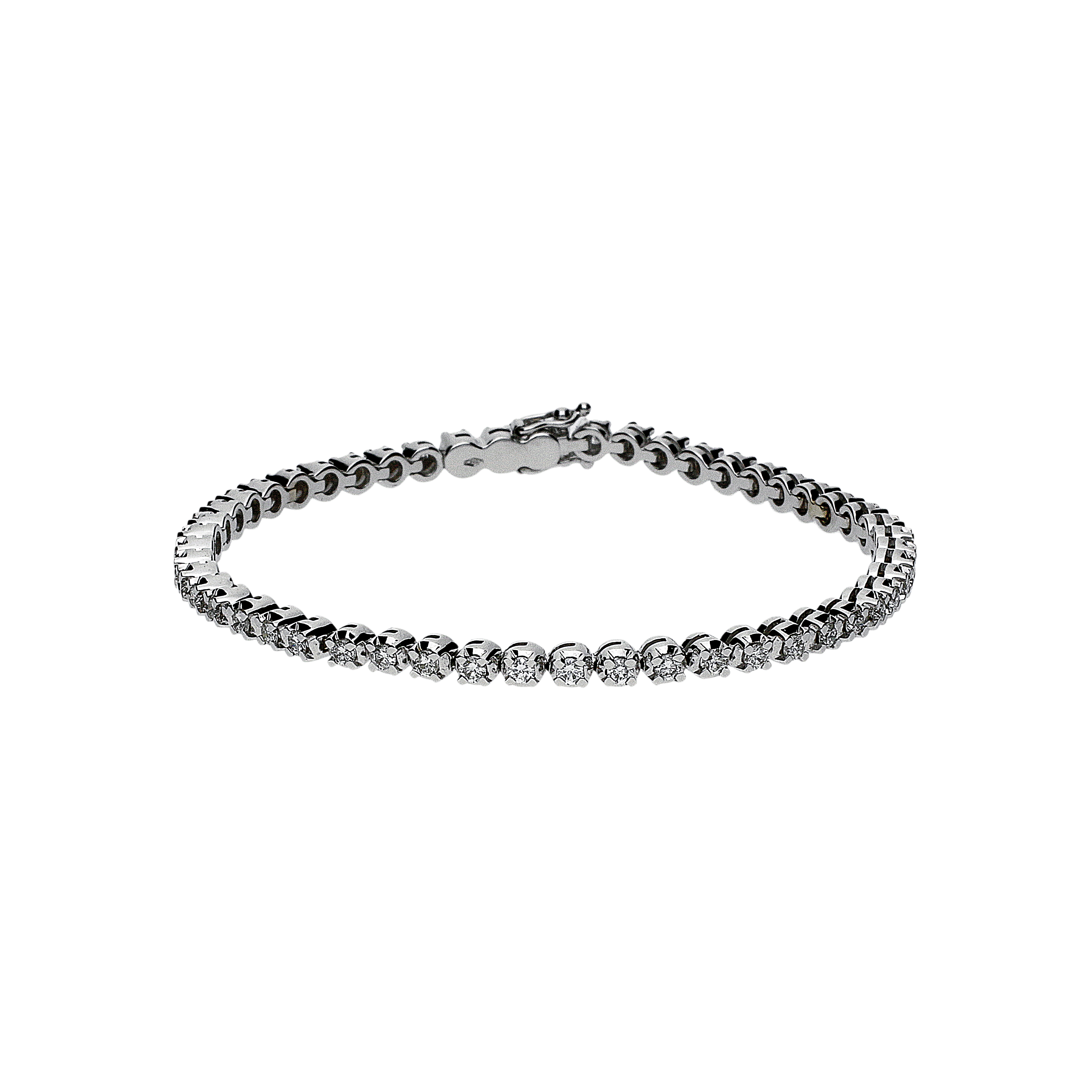 Bartorelli Italian Jewels | Bracciale tennis in oro bianco 18 carati e diamanti bianchi taglio brillante 1,72 ct - BB007BB172 (1)