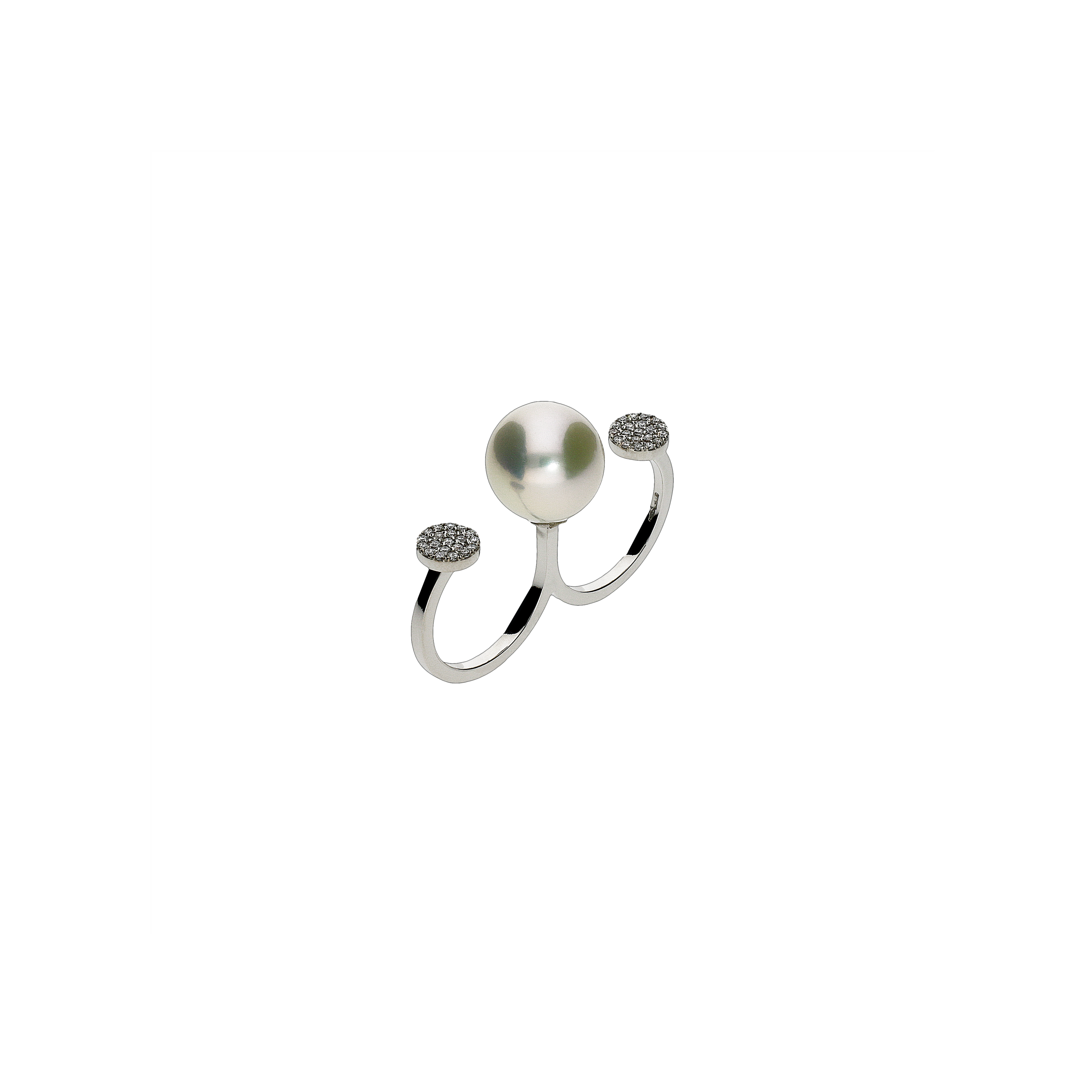 Bartorelli Italian Jewels | ANELLO IN ORO BIANCO 18 CARATI,DIAMANTI BIANCHI E PERLE - ANP131/2-PE- (1)