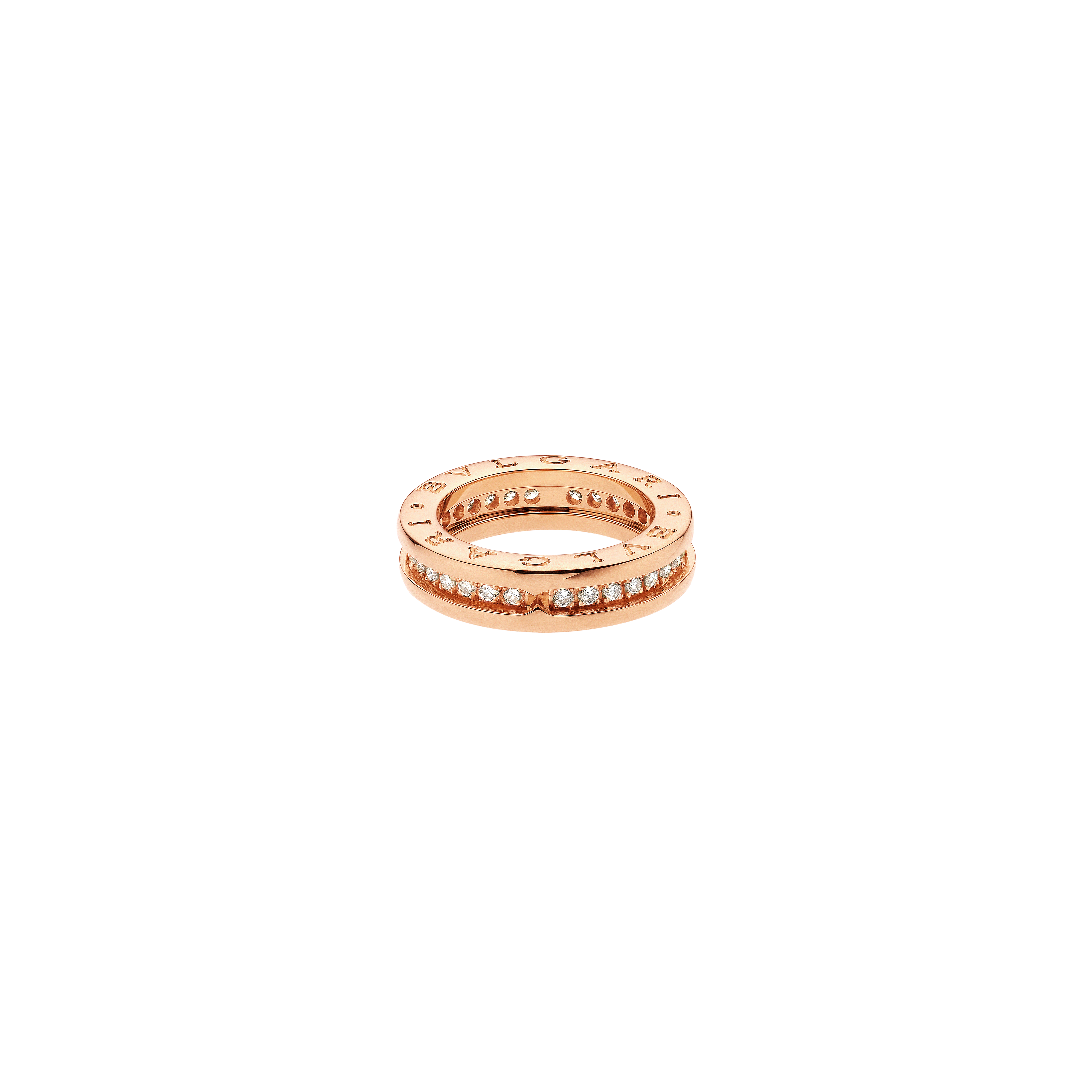 Bulgari | ANELLO B.ZERO 1 IN ORO ROSA CON PAV&Egrave; DI DIAMANTI. IL PREZZO DIPENDE DALLA MISURA - AN854461 - AN854461 (1)