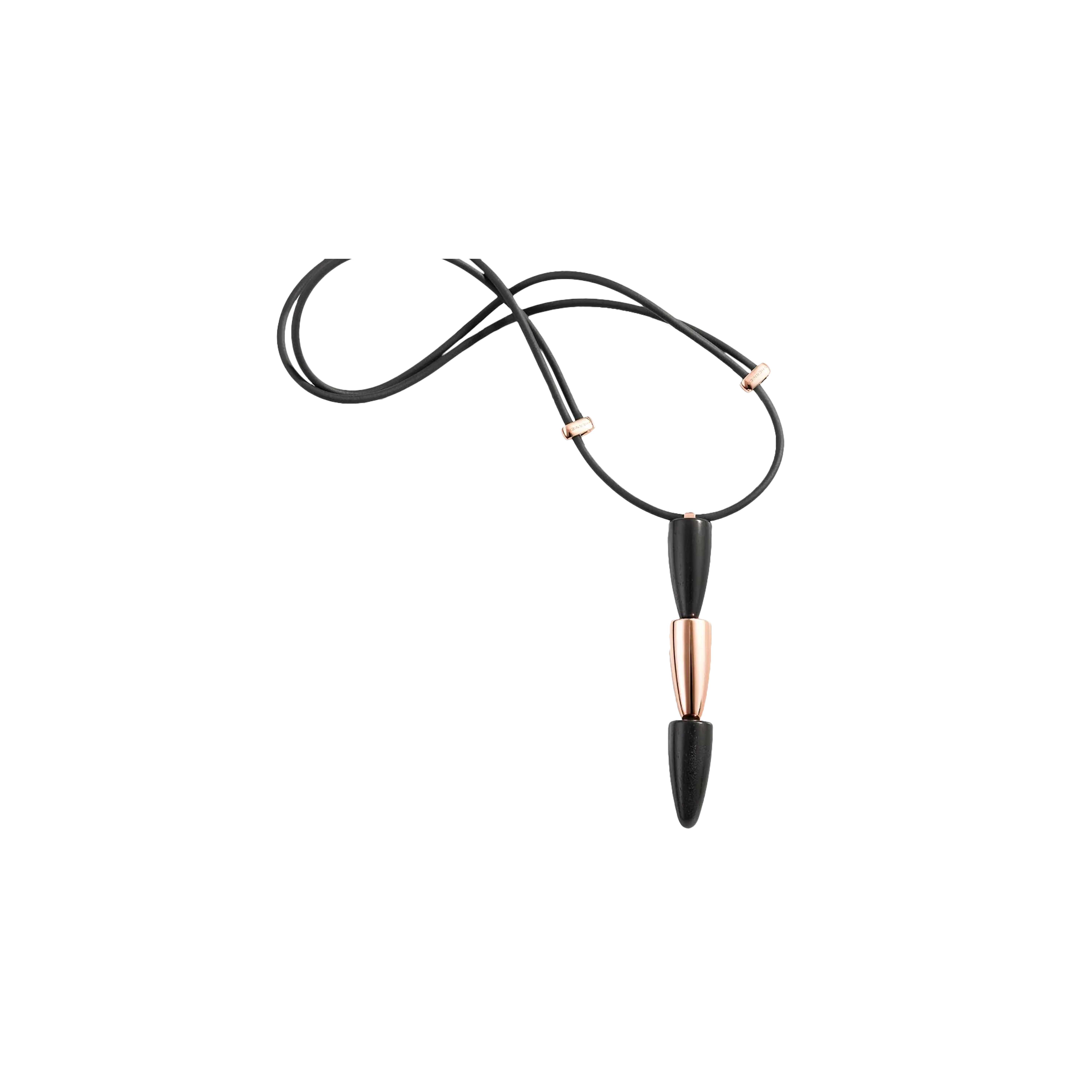 Vhernier | PENDENTE CALLA IN ORO ROSA 18K, EBANO E CAUCCIU' - 000648C0116 (1)