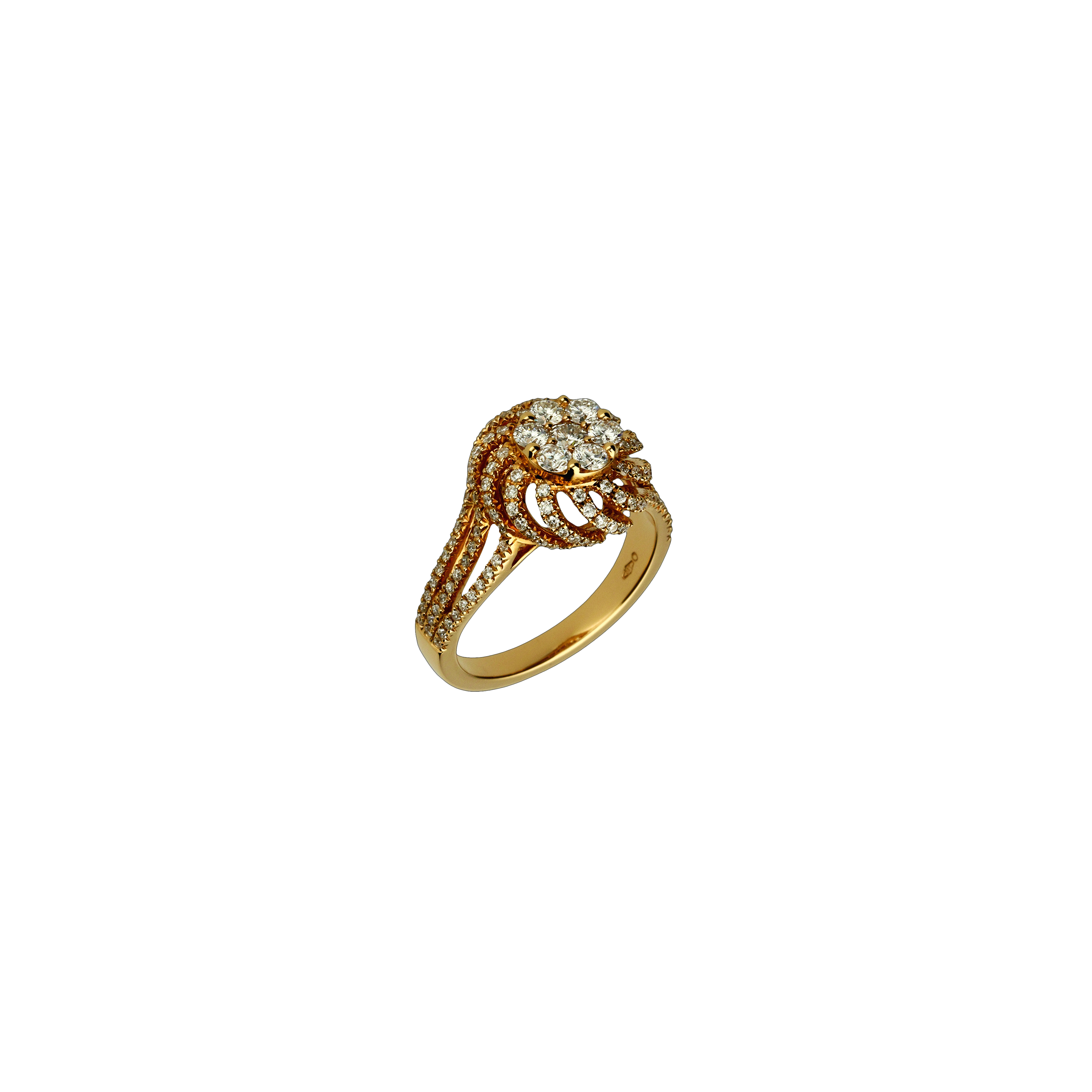 Bartorelli Italian Jewels | ANELLO FIORE IN ORO ROSA CON DIAMANTI - VR25619DP (1)