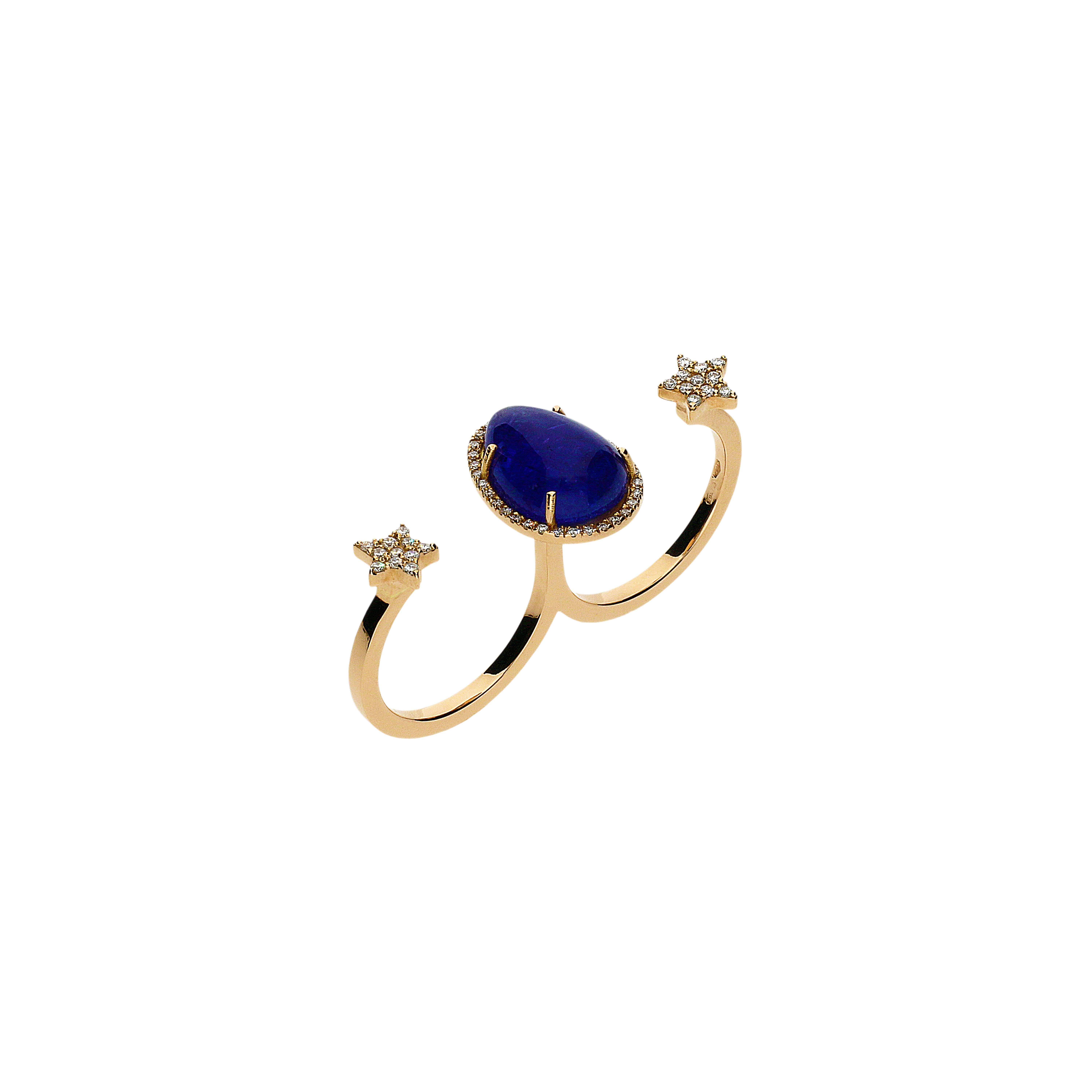 Bartorelli Italian Jewels | Anello in oro rosa 18 carati,diamanti bianchi e tanzanite naturale - ANP132/8 (1)