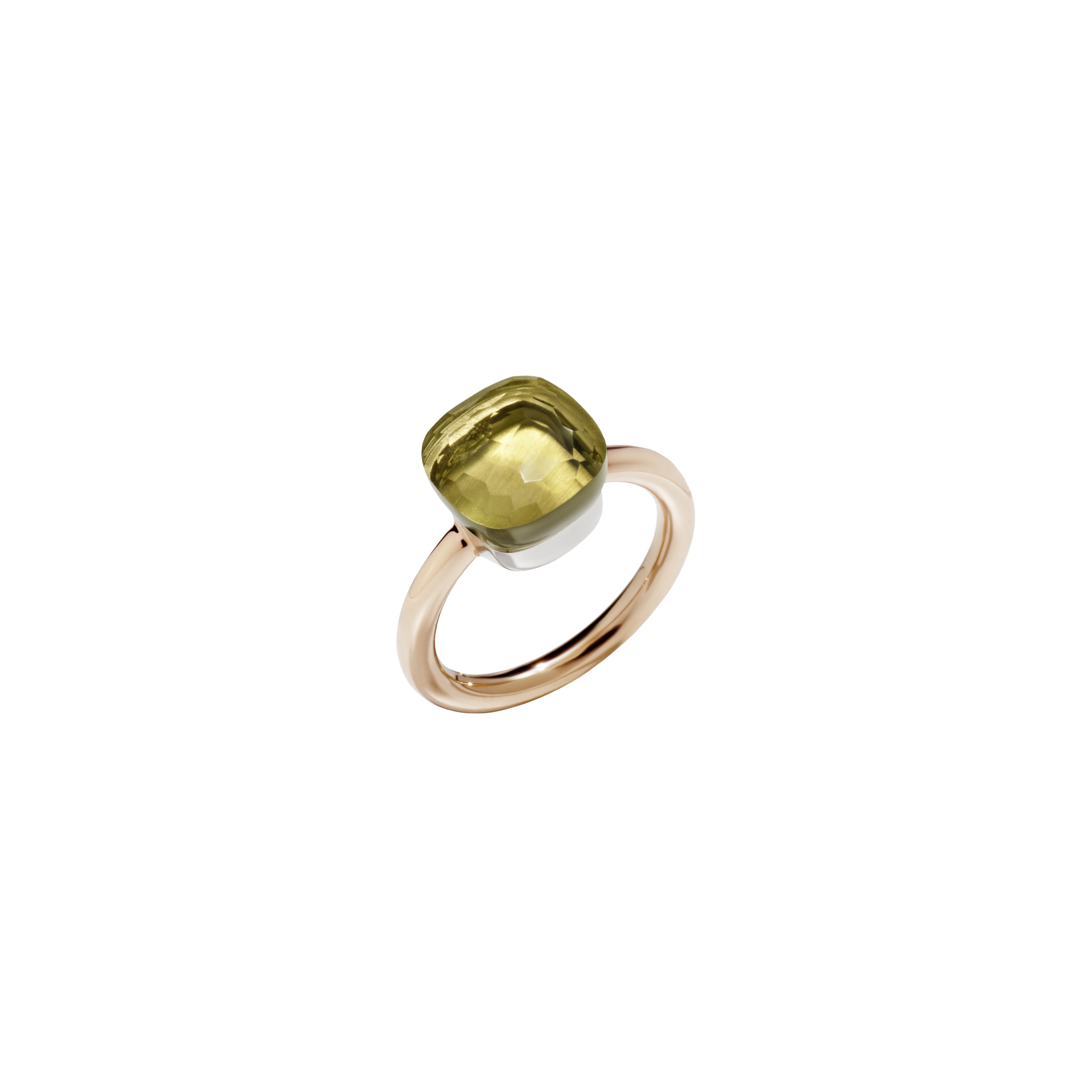 Pomellato | ANELLO NUDO - ANELLO IN ORO ROSA CON CASTONE IN ORO BIANCO E QUARZO LEMON SFACCETTATO - A.A110/O6/QL - PAA1100O6000000QL (1)