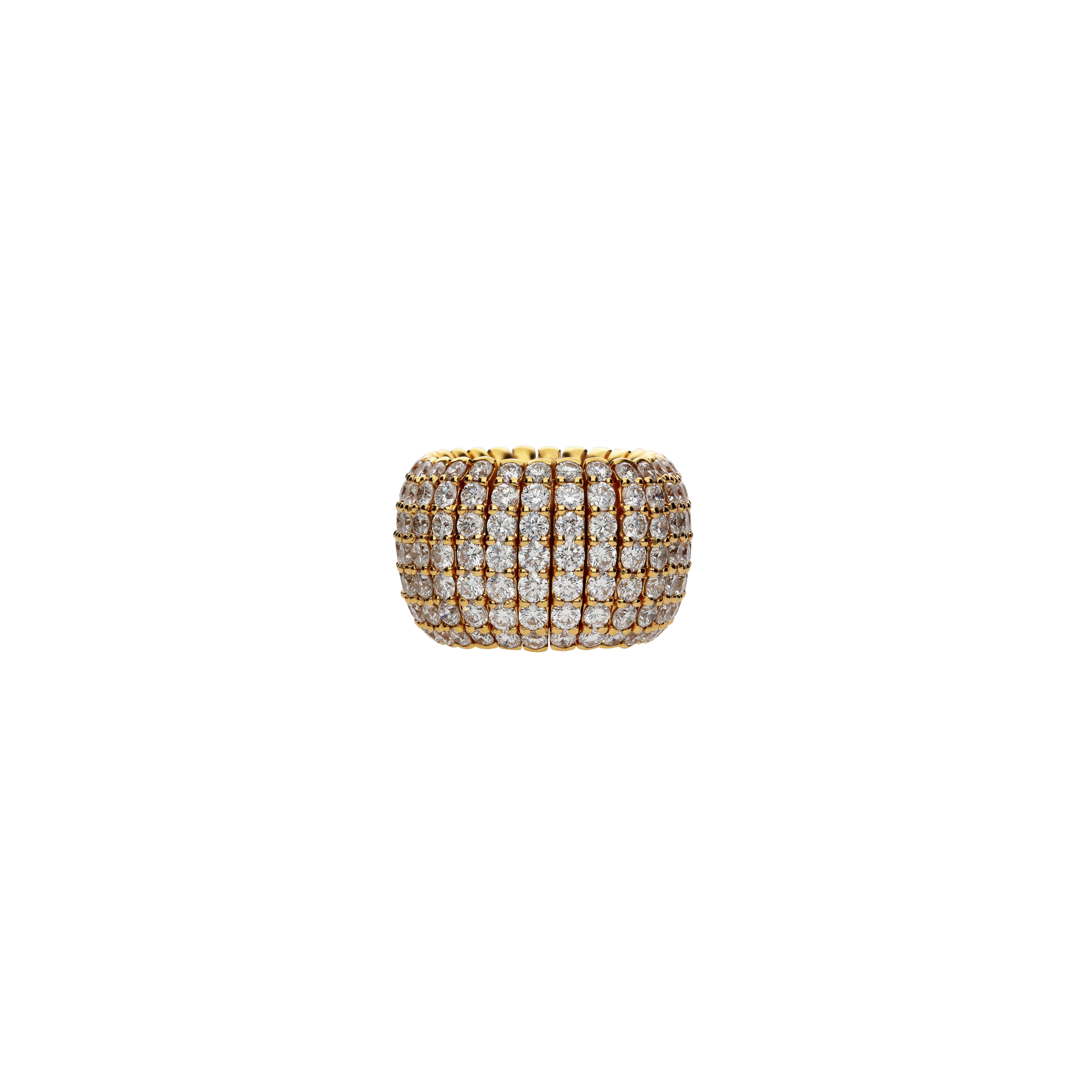 Bartorelli Italian Jewels | ANELLO ELASTICO A FASCIA ALTA IN ORO ROSA FULL PAV&Eacute; DI DIAMANTI - JR128753DP (2)