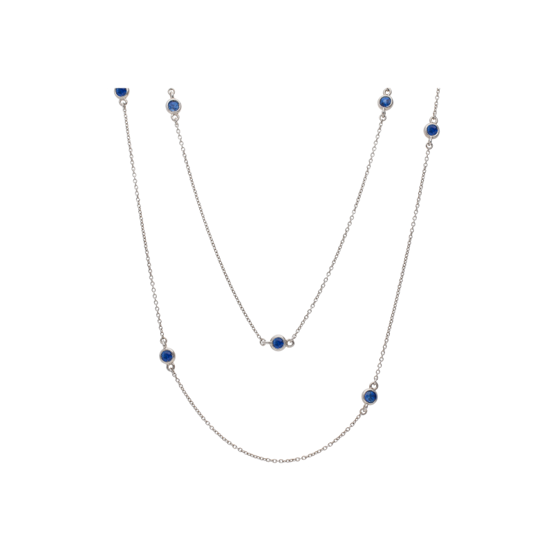 Bartorelli Italian Jewels | COLLANA LUNGA IN ORO BIANCO CON ZAFFIRI BLU - C053/2-ZB (1)