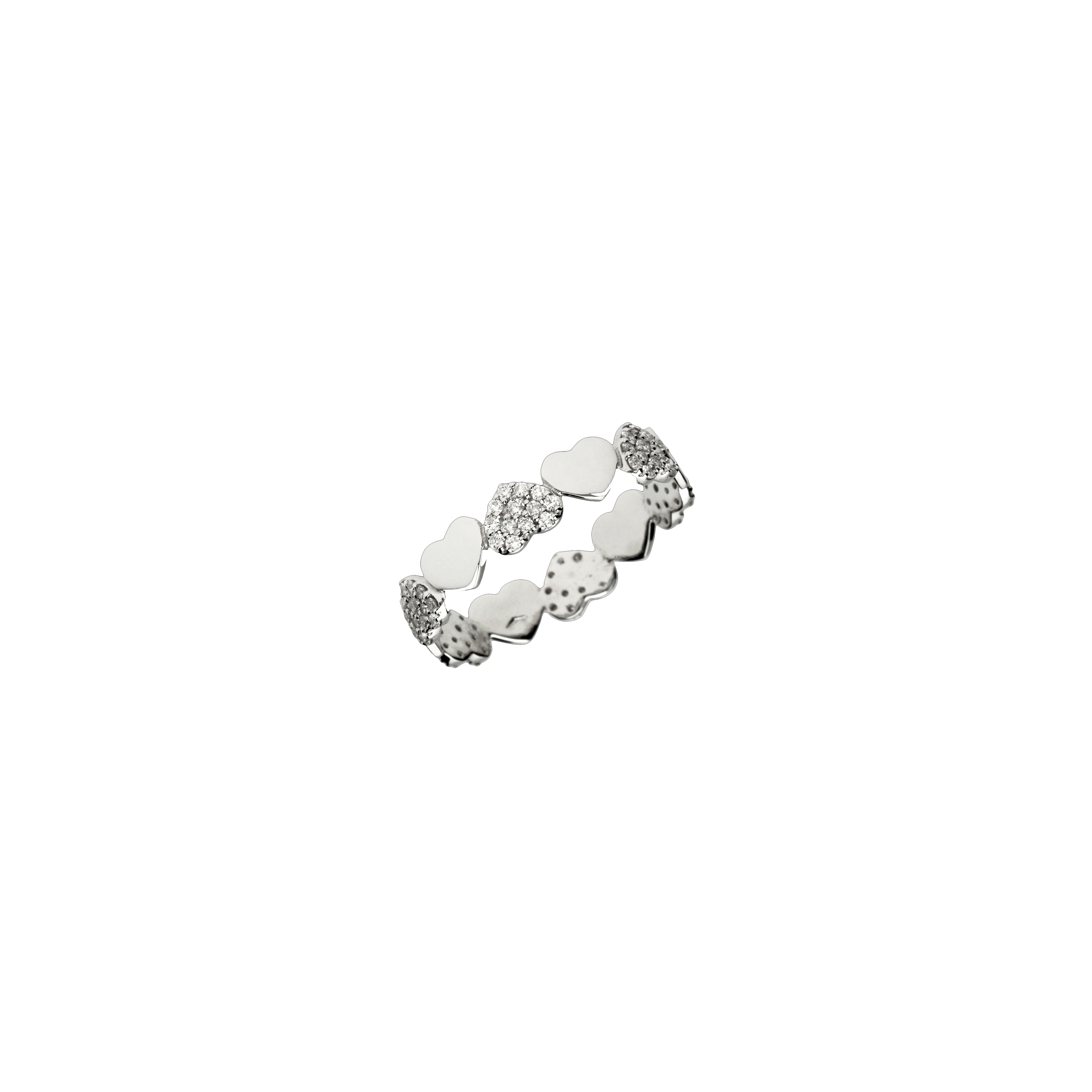 Bartorelli Italian Jewels | ANELLO CUORI ORO BIANCO E DIAMANTI - ANP129/29-B (1)