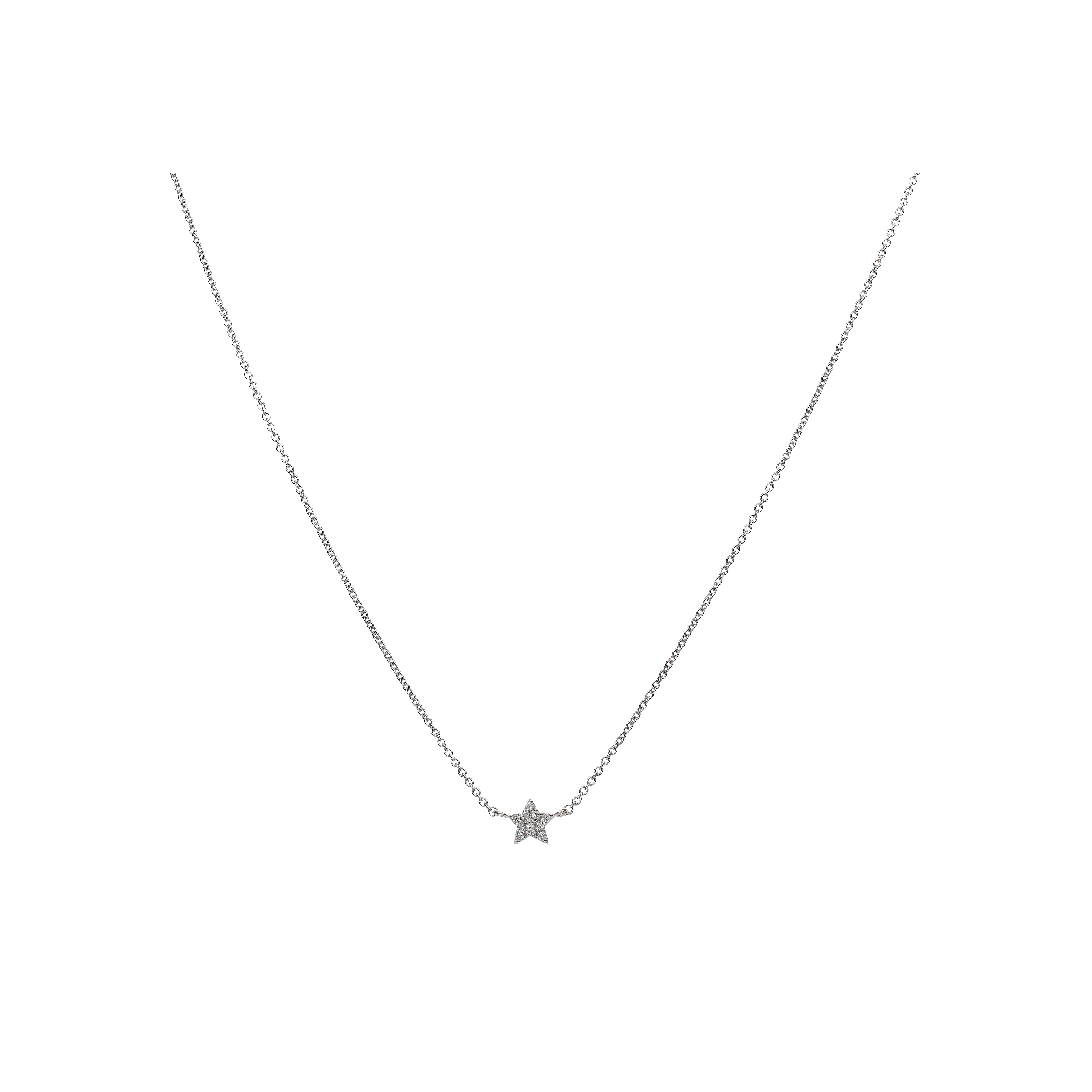 Bartorelli Italian Jewels | COLLANA IN ORO BIANCO CON STELLA IN PAV&Eacute; DI DIAMANTI - C057/1-B (1)