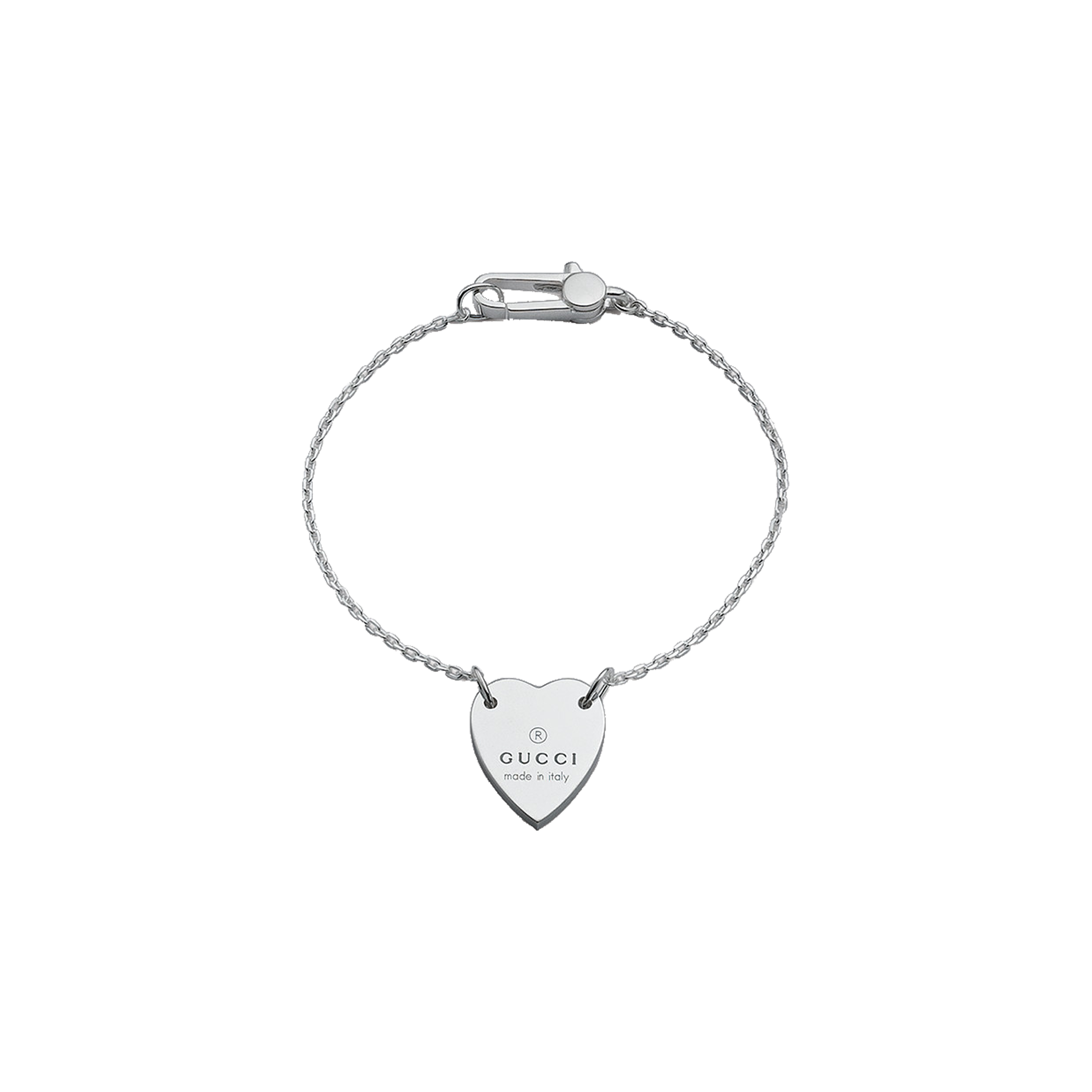 Gucci | BRACCIALE TRADEMARK CON CUORE IN ARGENTO - YBA2235130010 (1)
