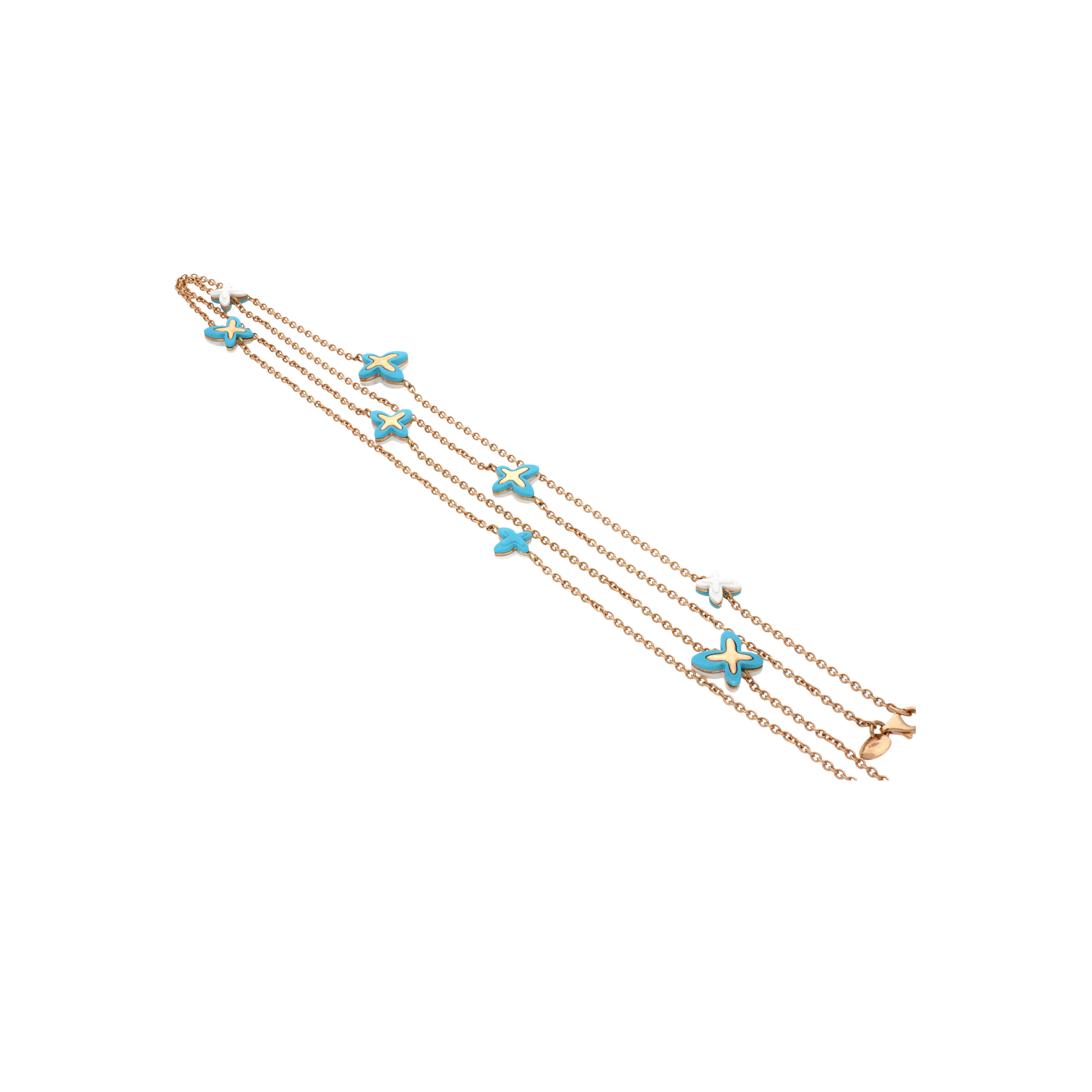 Mimi | COLLANA FREEVOLA IN ORO ROSA CON FARFALLE IN TURCHESE E KOGOLONG - CXM245R8P191 (2)