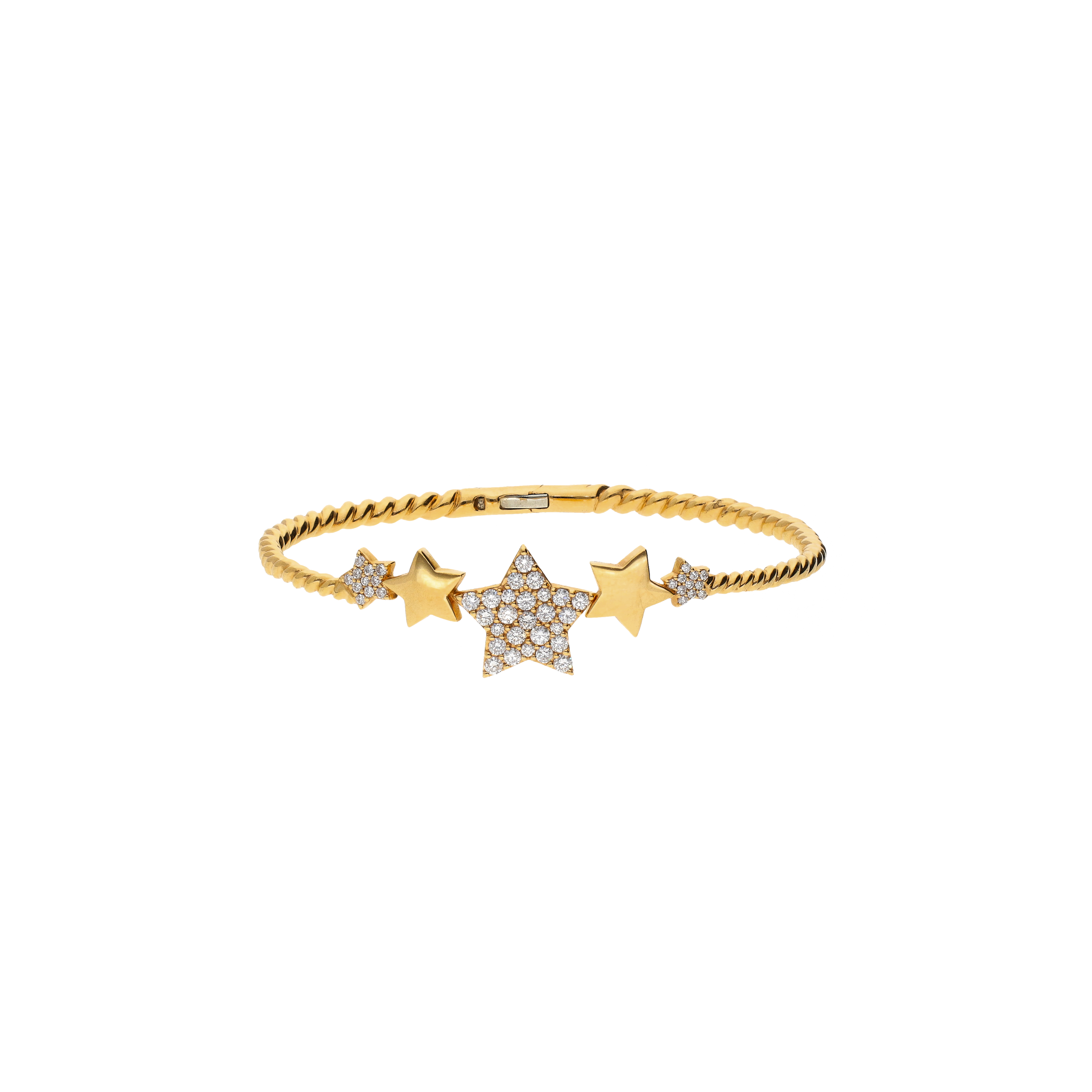 Bartorelli Italian Jewels | BRACCIALE RIGIDO STELLE IN ORO ROSA CON PAV&Egrave; DI DIAMANTI BIANCHI - VB26964DP (1)