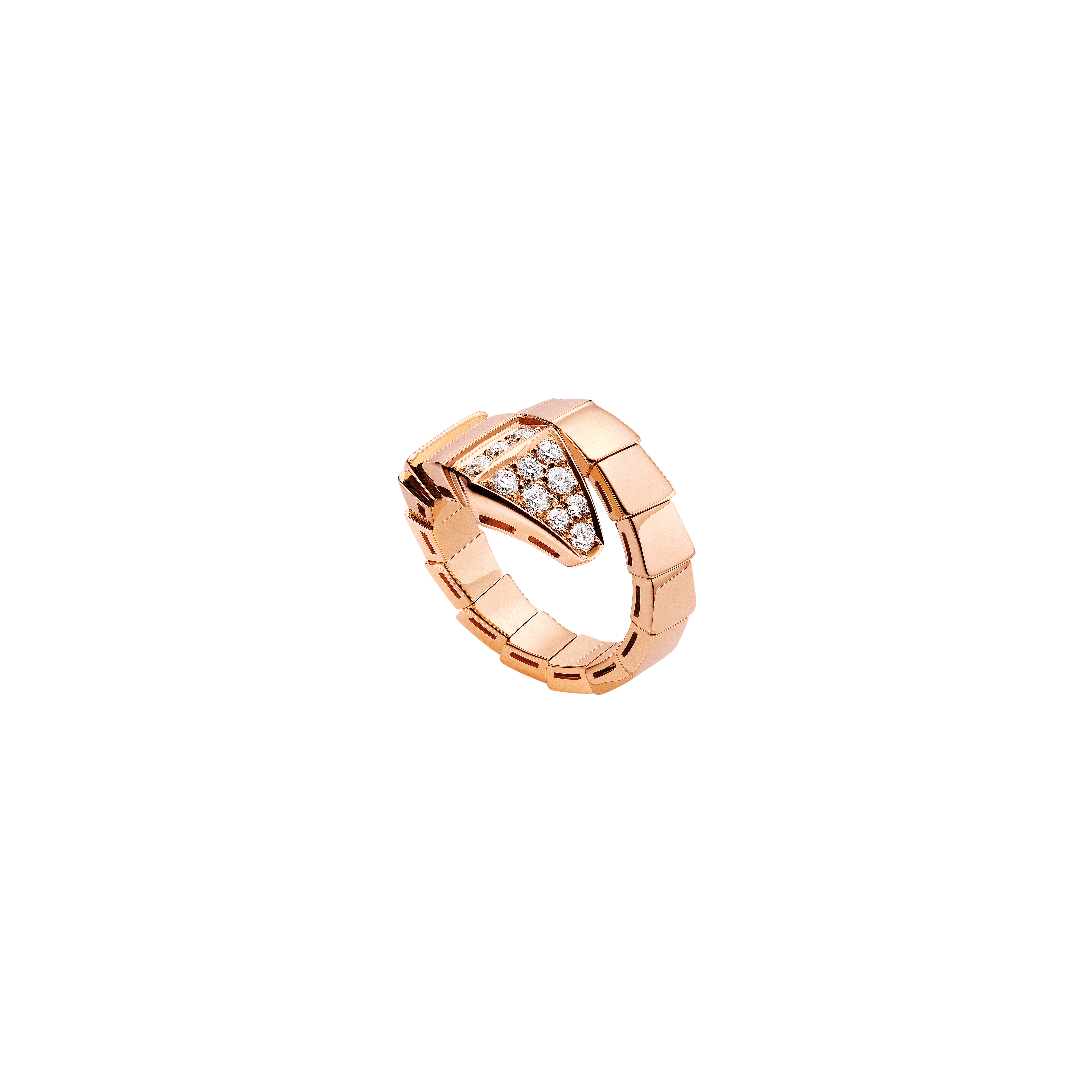 Bulgari | ANELLO SERPENTI VIPER IN ORO ROSA CON PAV&Egrave; DI DIAMANTI - AN855318 - AN855318 (1)