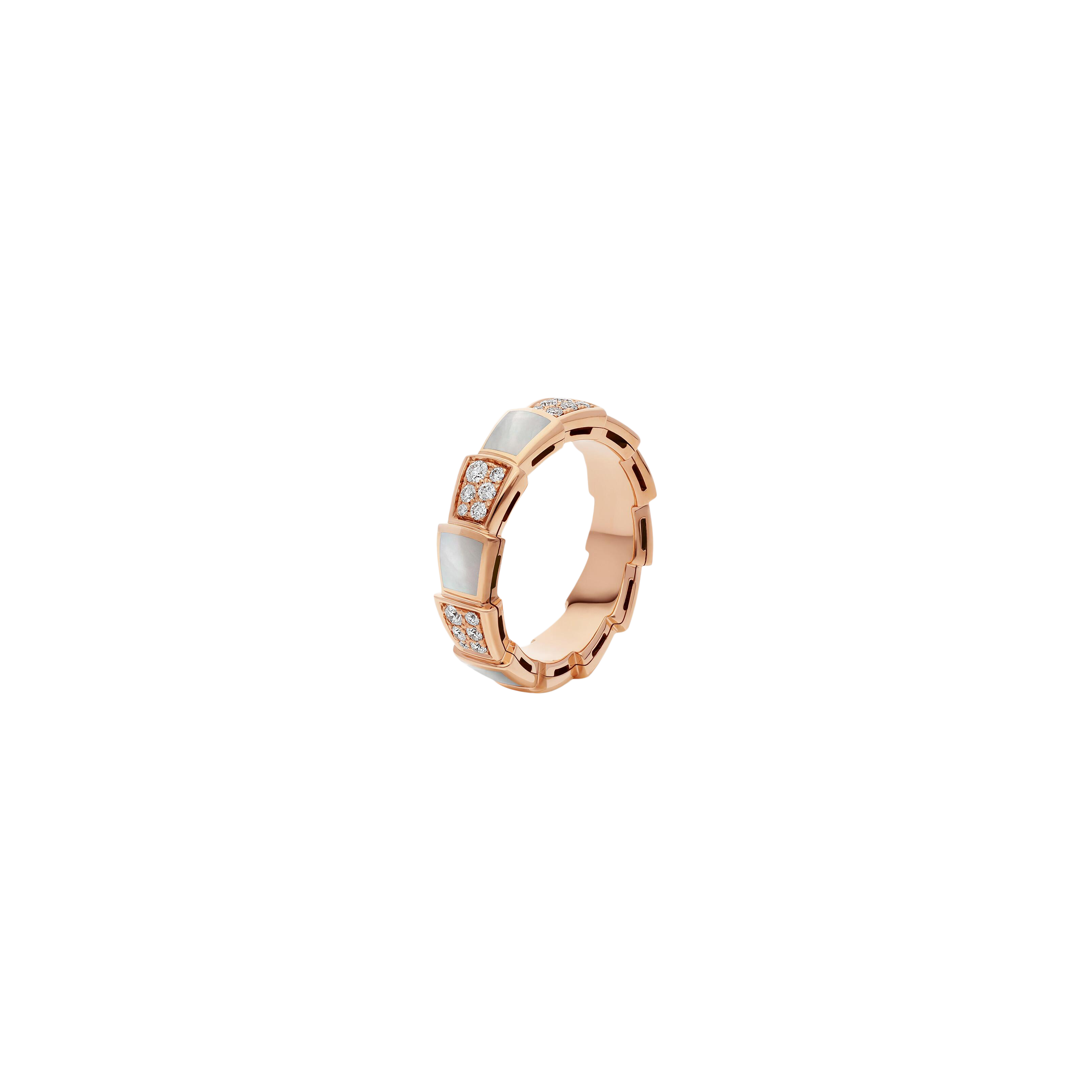 Bulgari | ANELLO SERPENTI VIPER IN ORO ROSA CON MADREPERLA E DIAMANTI - AN858043 - AN858043 (1)