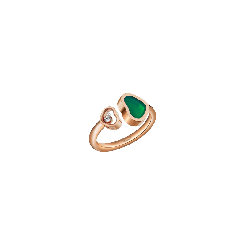 Chopard | CHOPARD - ANELLO IN ORO ROSA CON DIAMANTE E AGATA VERDE - 829482 (1)