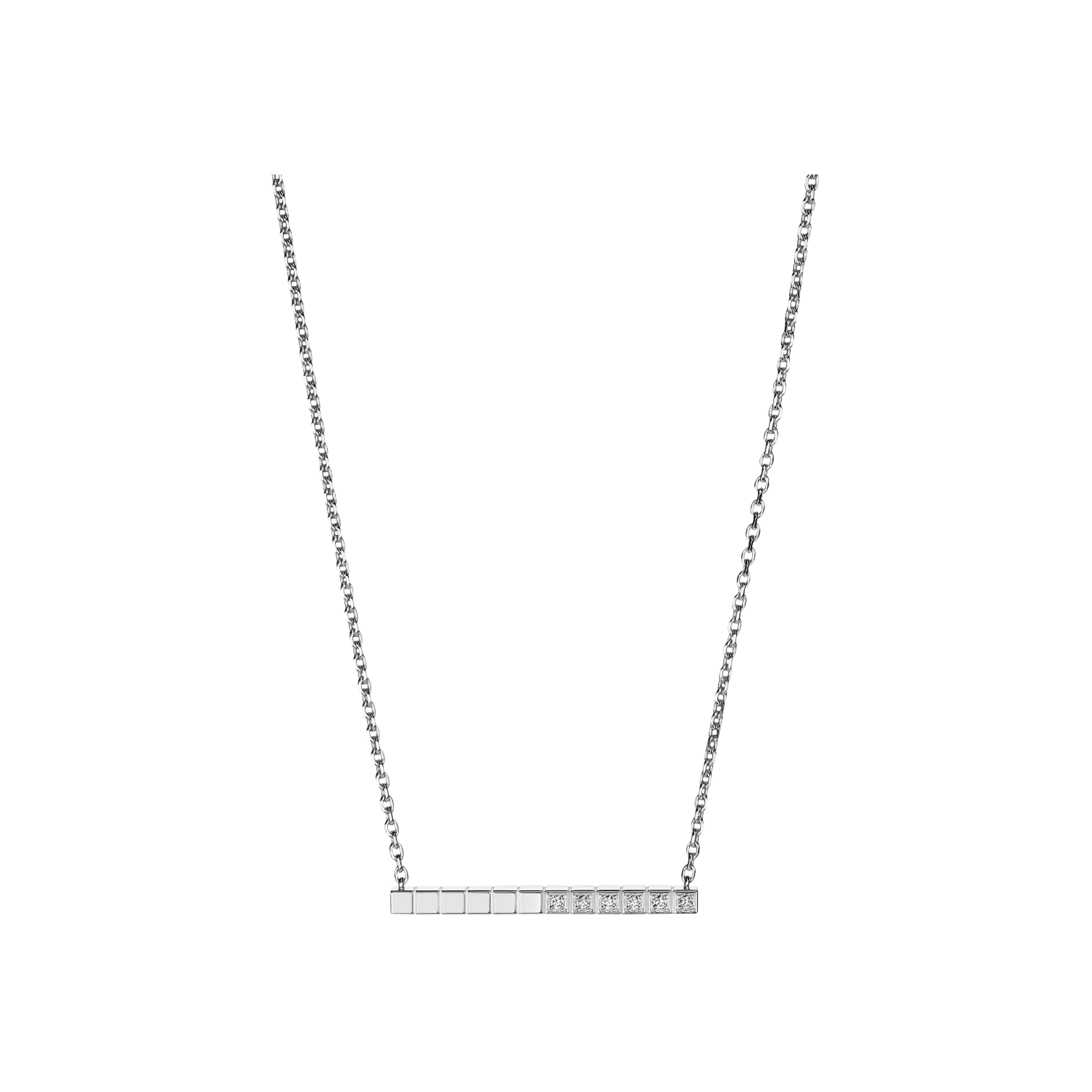 Chopard | CHOPARD - COLLANA ICE CUBE PURE IN ORO BIANCO CON DEMI-PAV&Egrave; DI DIAMANTI - 817702-1002 - 817702 (1)