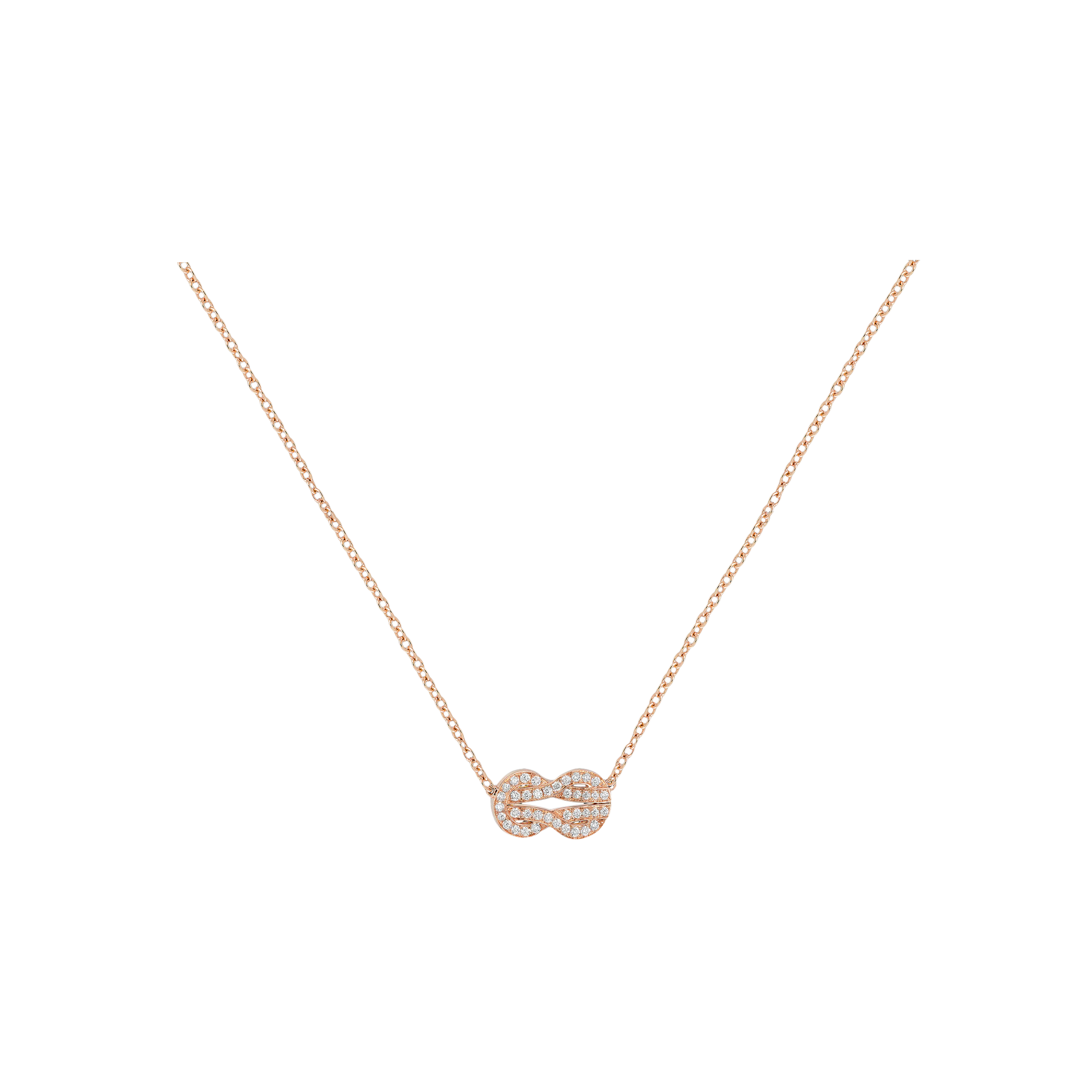 Fred | COLLANA CHANCE INFINIE MODELLO MEDIO IN ORO ROSA E DIAMANTI - 7B0223 (1)