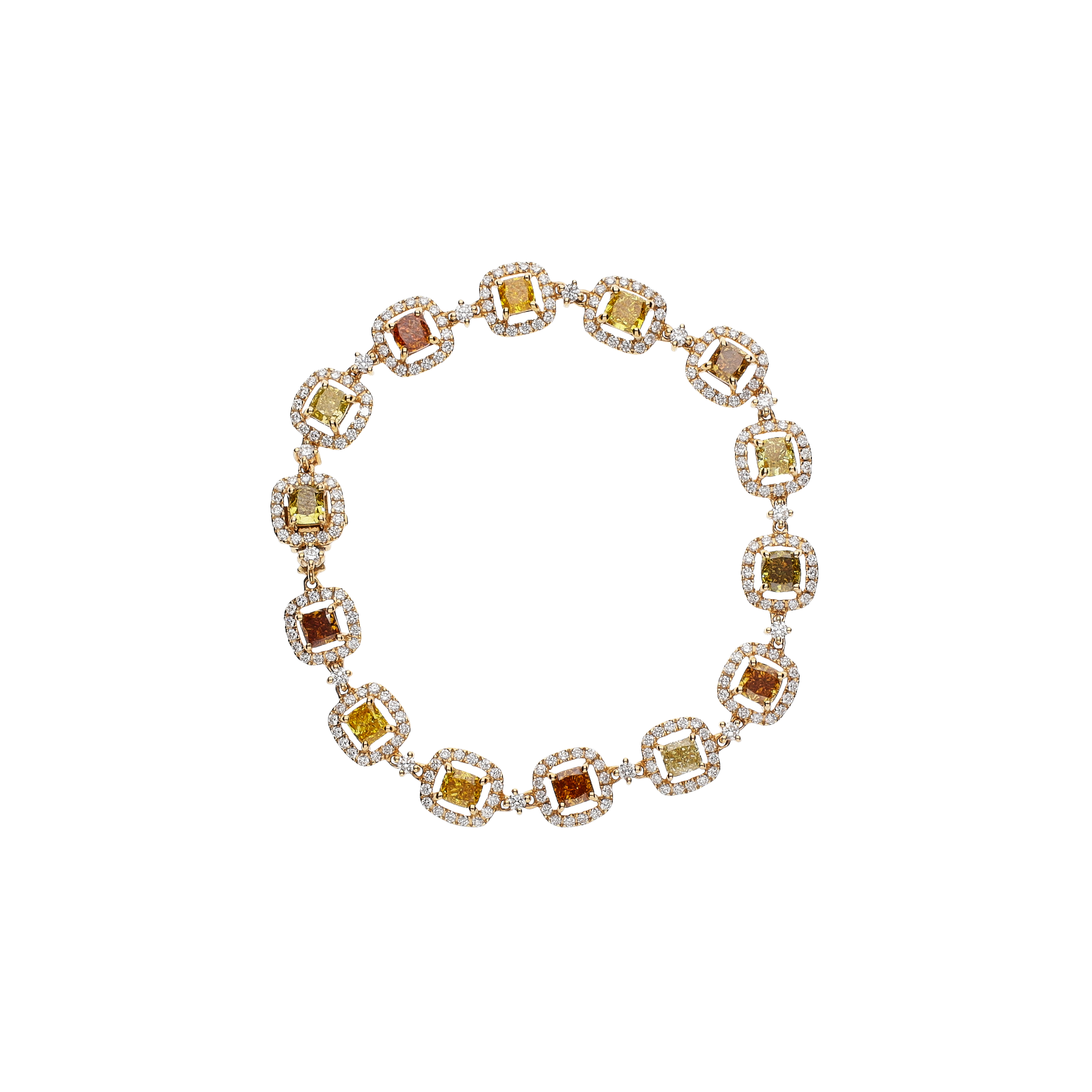 Bartorelli Italian Jewels | BRACCIALE IN ORO ROSA CON DIAMANTI BIANCHI E DIAMANTI FANCY BROWN - VBH01564DFP (1)