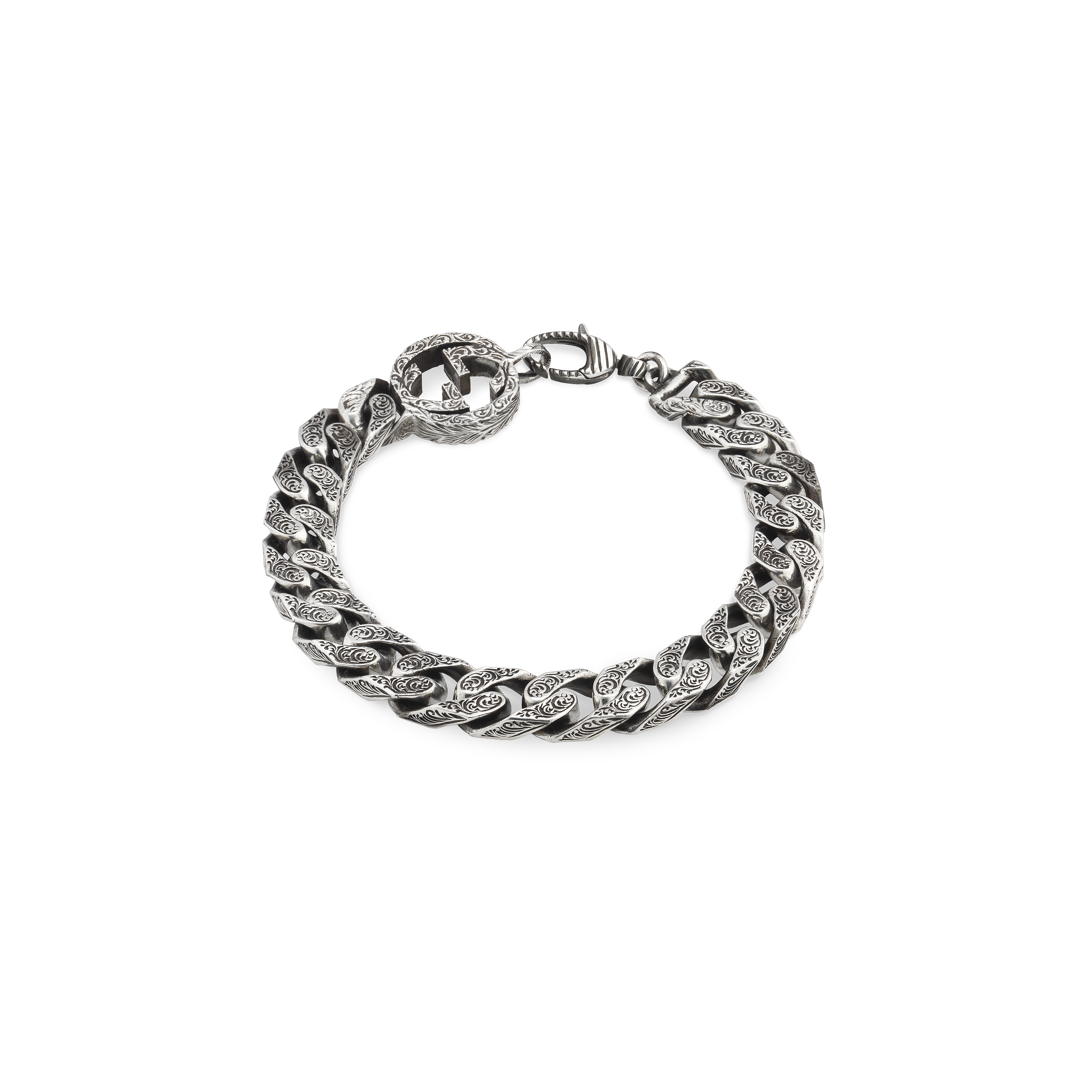 Gucci | BRACCIALE GUCCI INTERLOCKING IN ARGENTO - YBA4542850010 - YBA4542850010 (1)