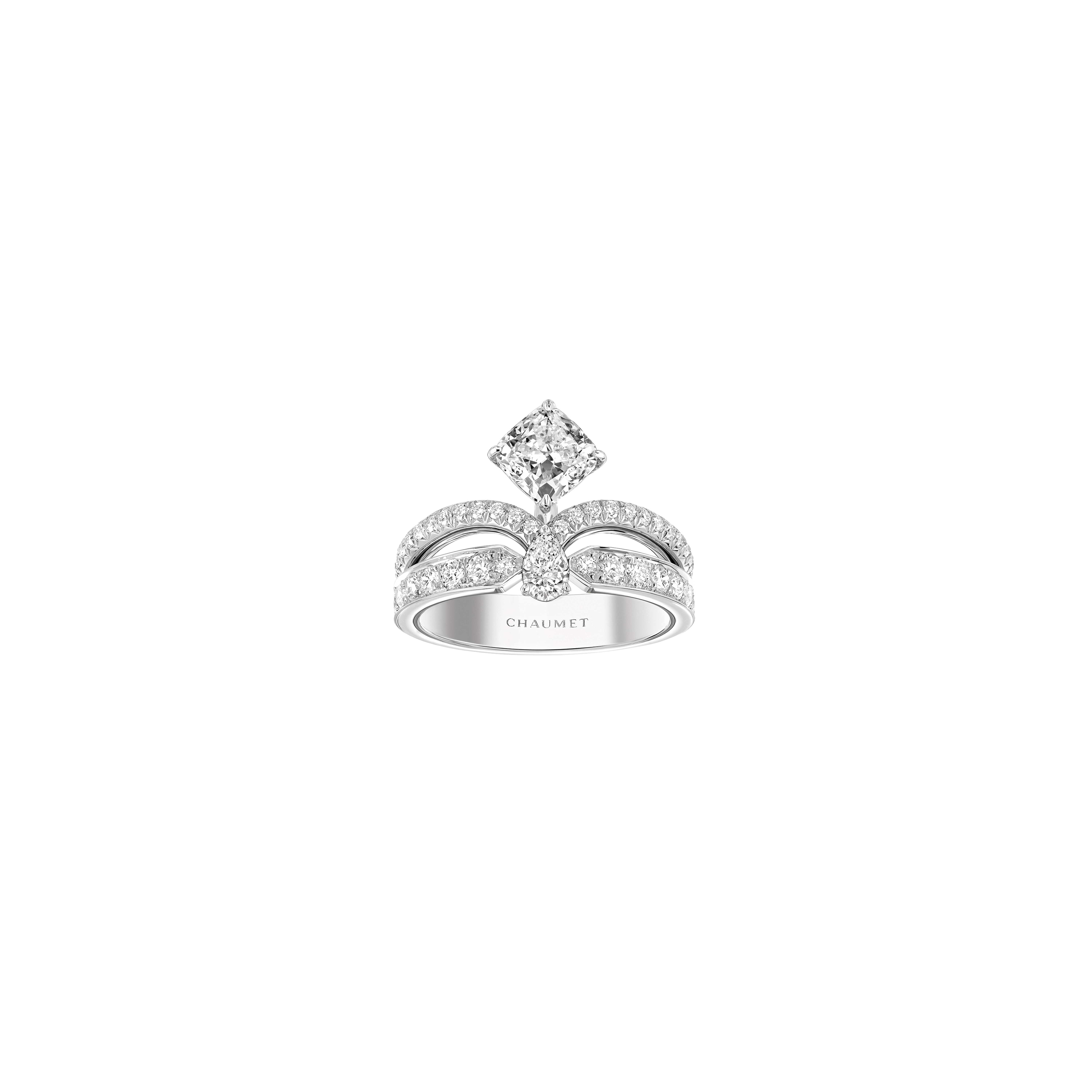 Chaumet | CHAUMET - ANELLO FLOREALE JOS&Eacute;PHINE ECLAT IN PLATINO CON DIAMANTI - J3MQ00 - J3MQ00 (2)