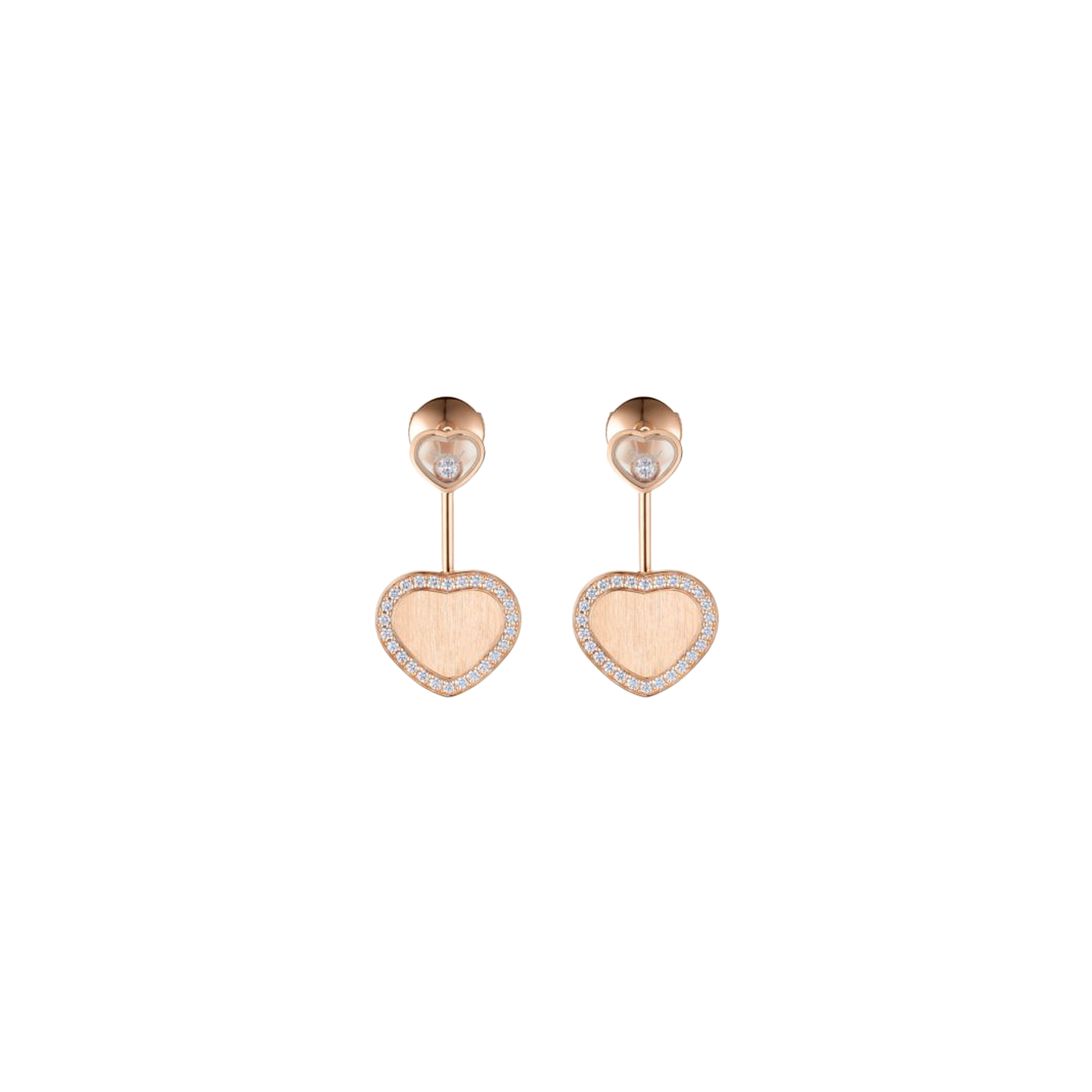 Chopard | CHOPARD HAPPY HEARTS GOLDEN HEARTS - ORECCHINI, ORO ROSA ETICO, DIAMANTI - 83A007-5921 - 83A007 (2)
